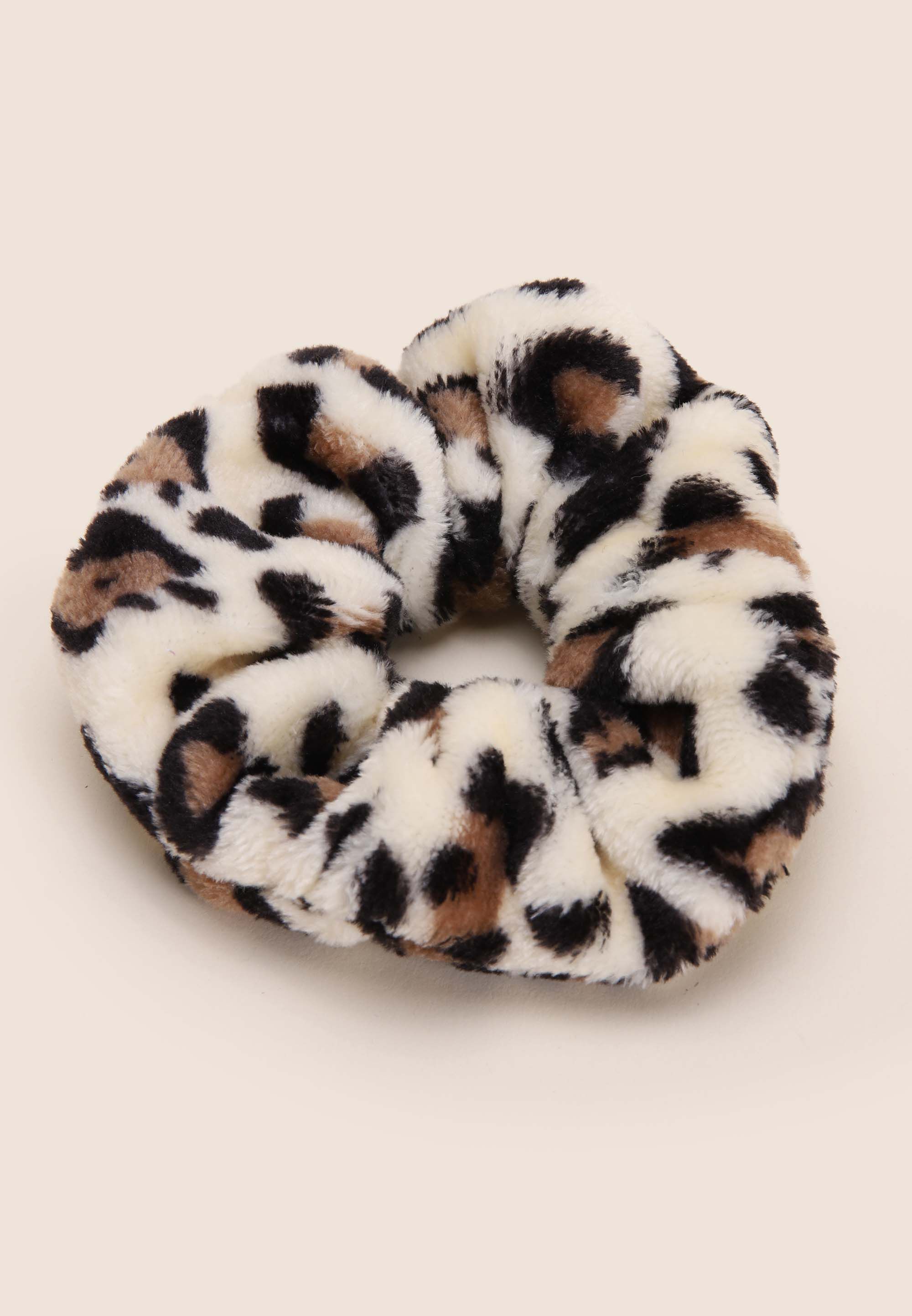 Womens Brown Leopard Towelling Scrunchy
