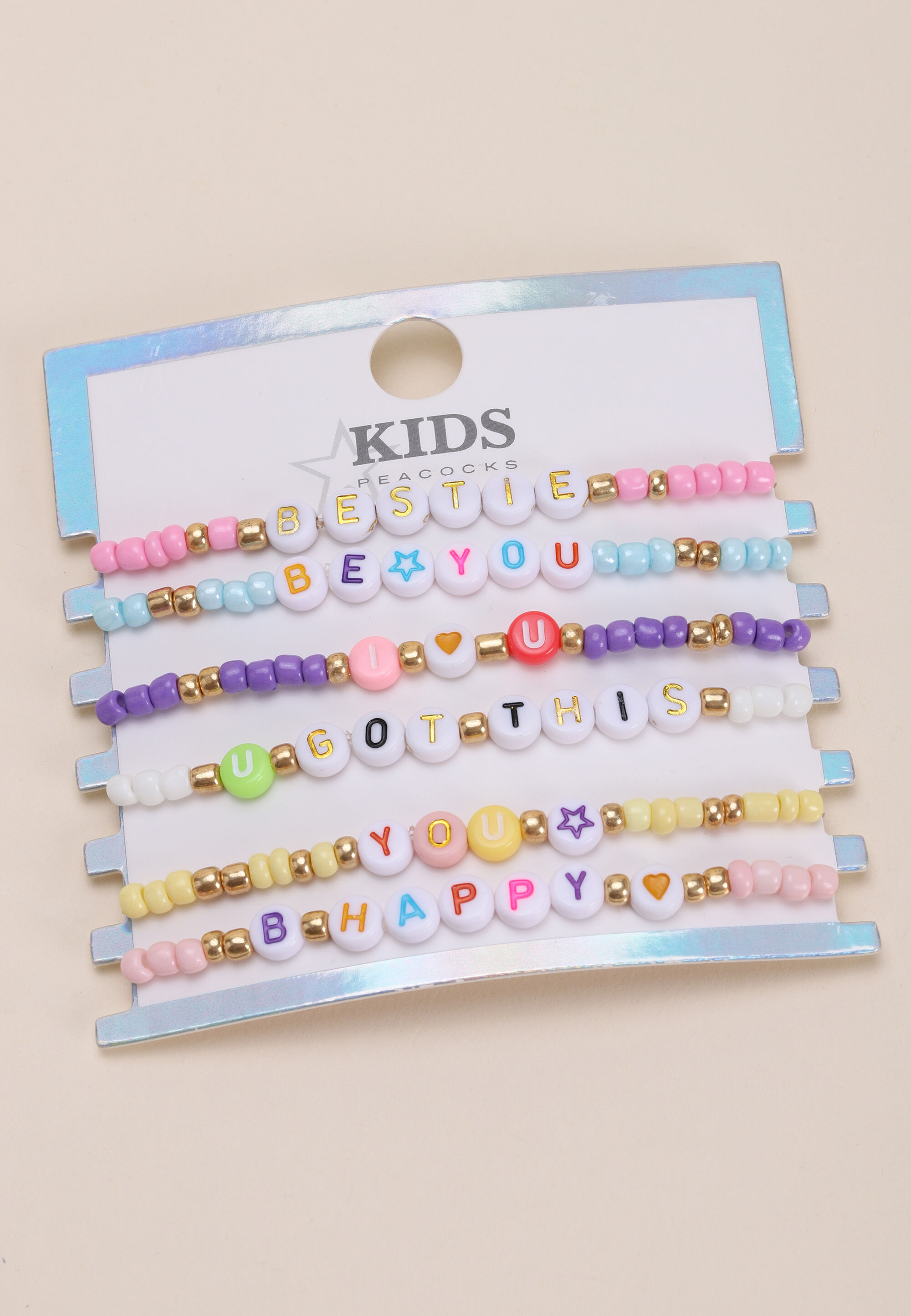 Girls Pink 6pk Beaded Friendship Bracelets