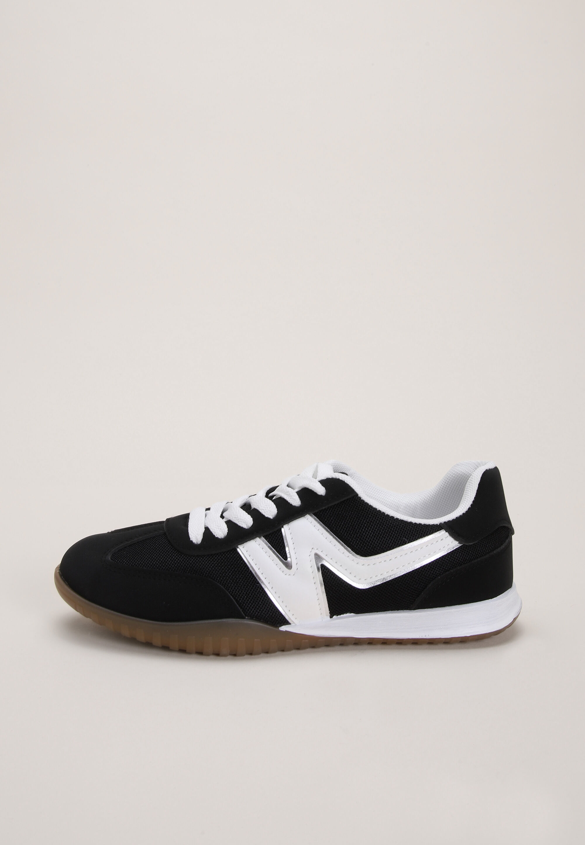 Womens Black & White Casual Retro Jogger Trainers