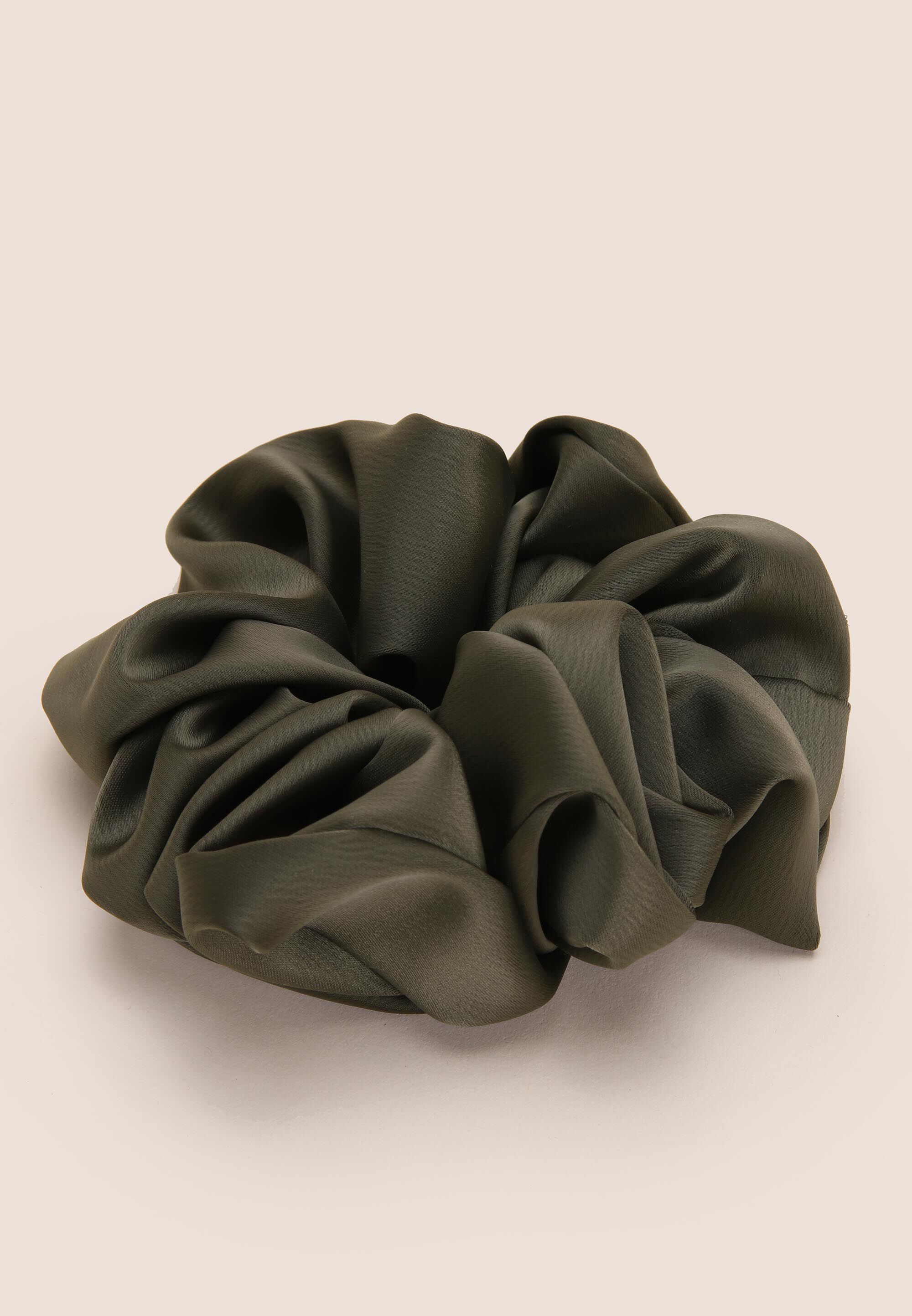 Womens Khaki XL Satin Scrunchie