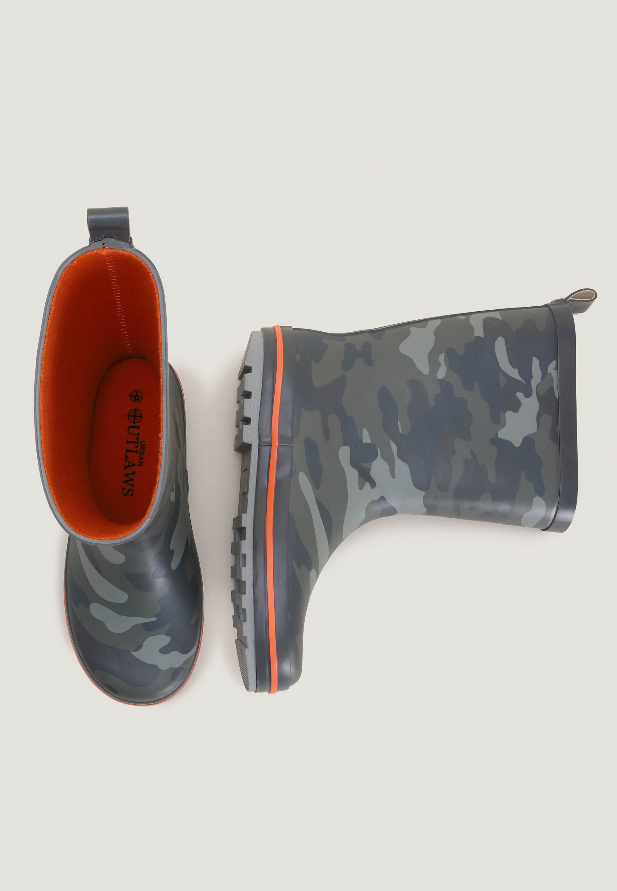Older Boys Grey Camo Wellies