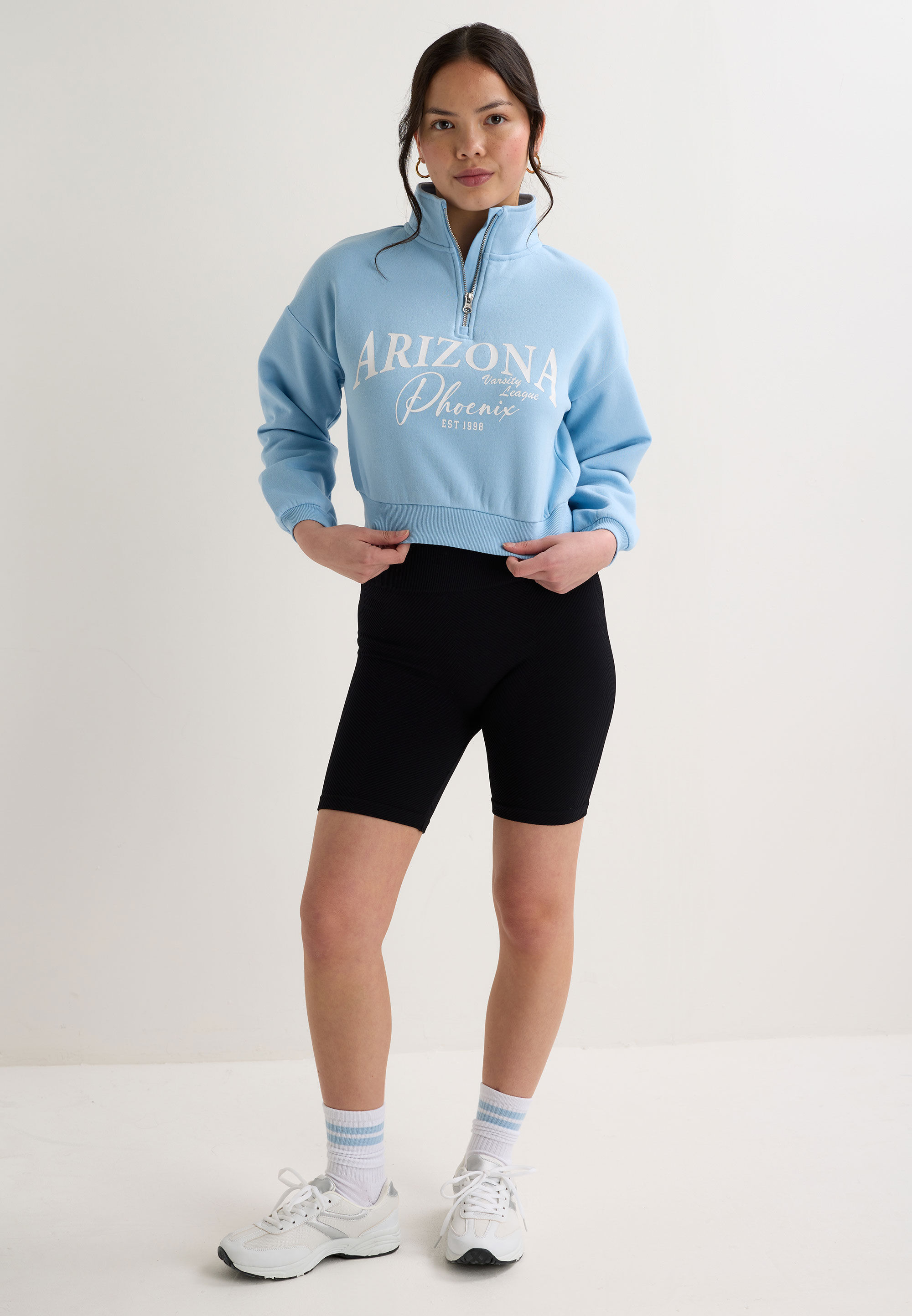 Older Girls Blue Arizona Half Zip Sweatshirt