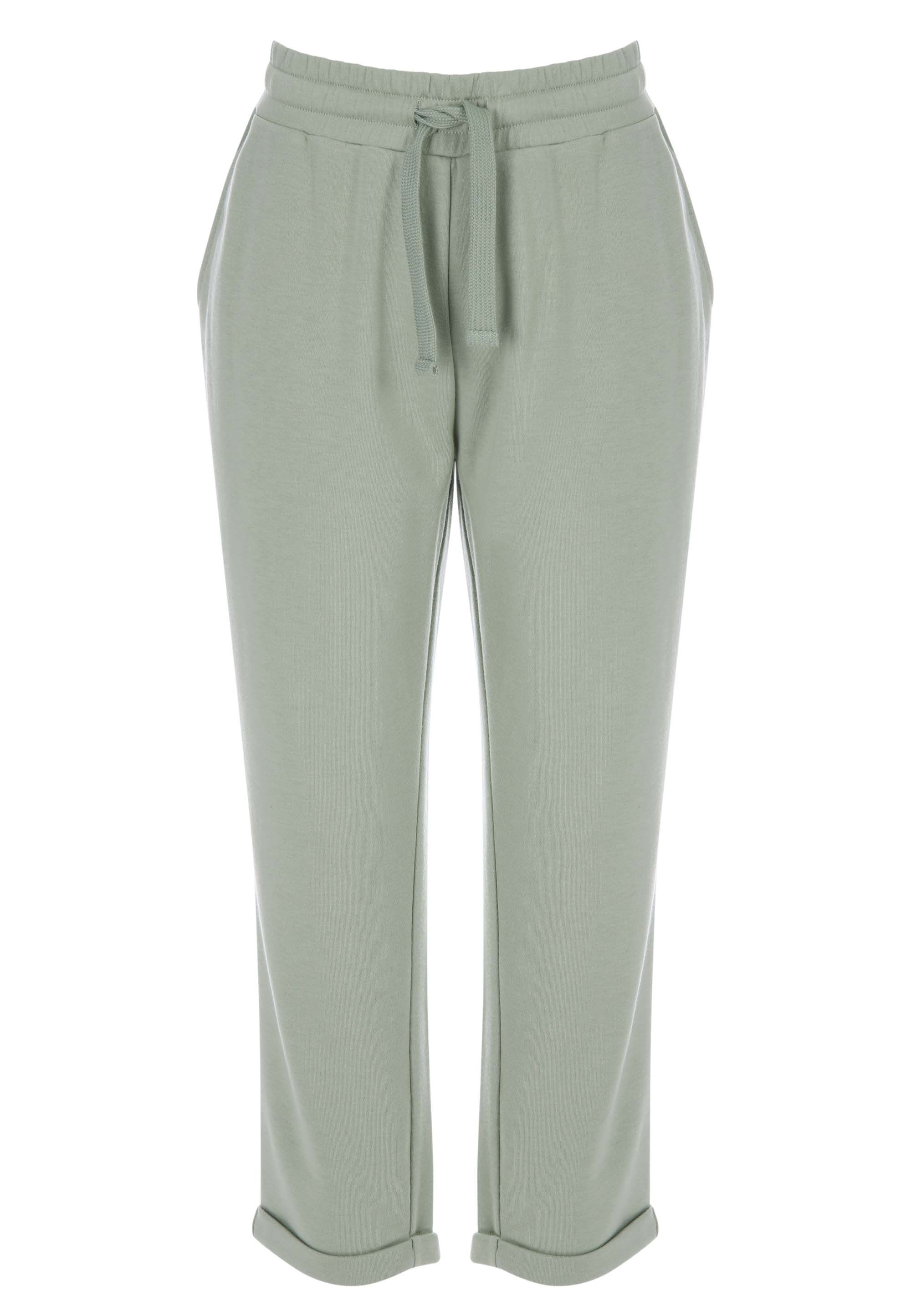 Womens Sage Plain Cropped Joggers