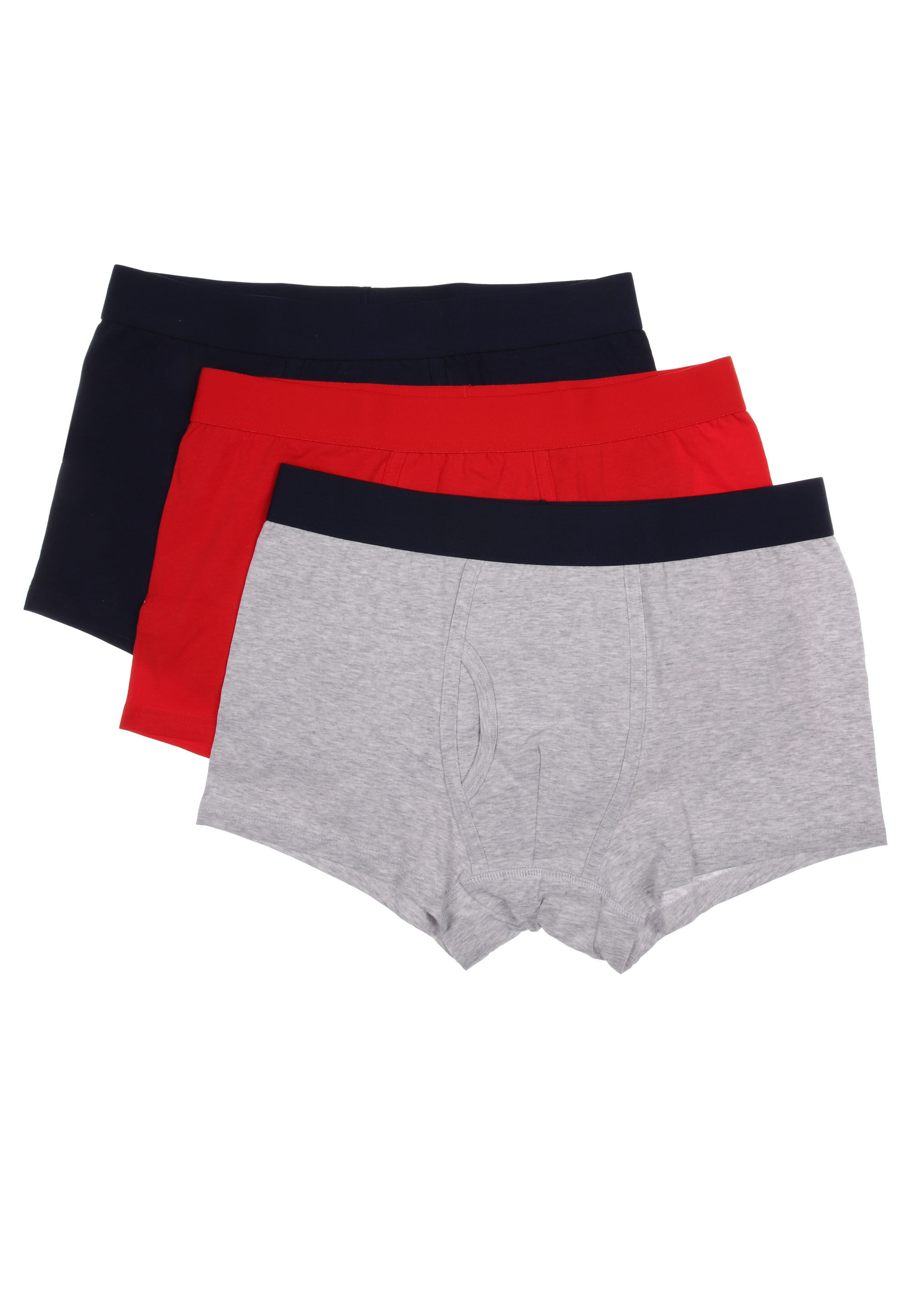 Mens 3pk Red Keyhole Trunks
