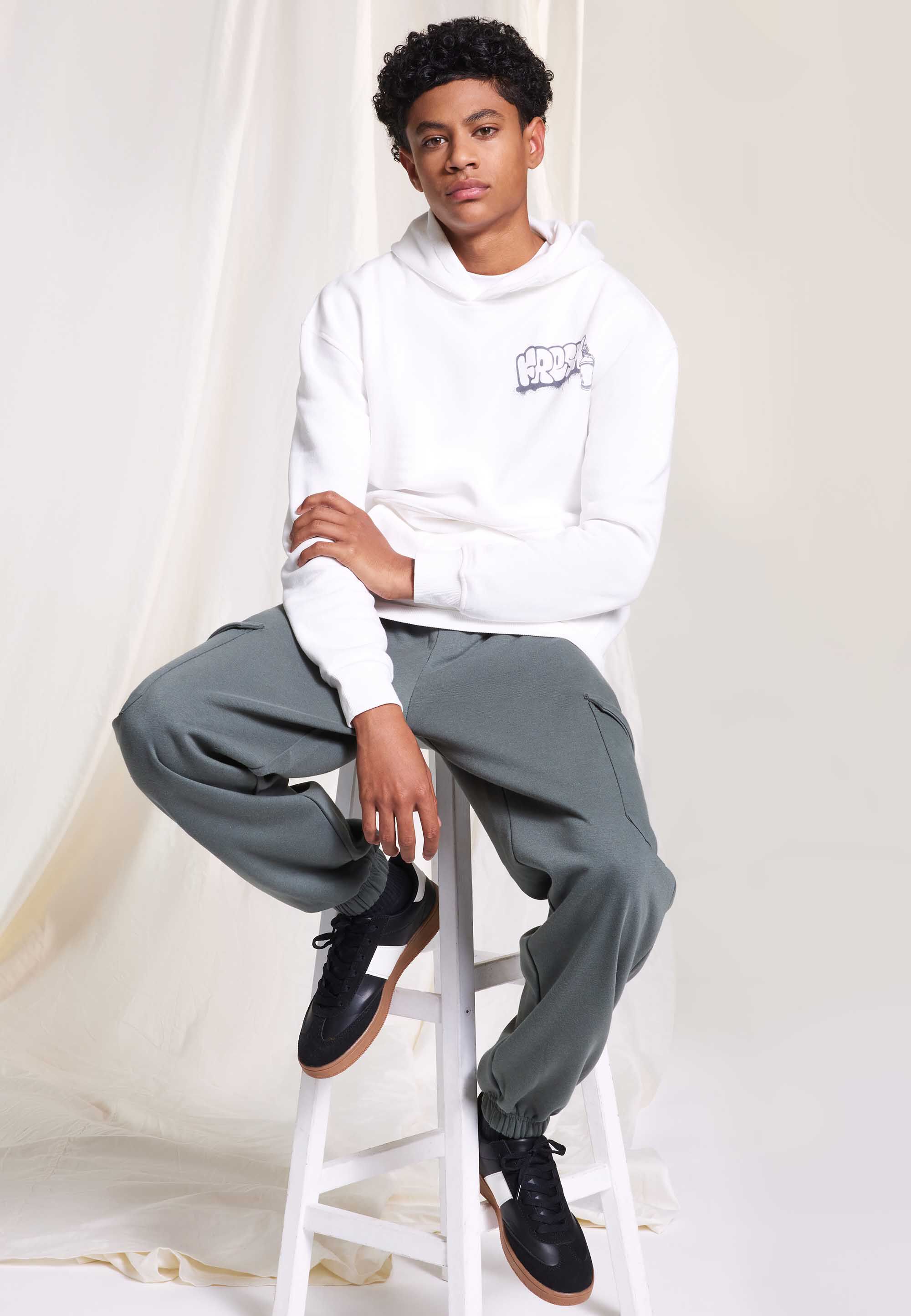 Older Boys Khaki Plain Cargo Joggers