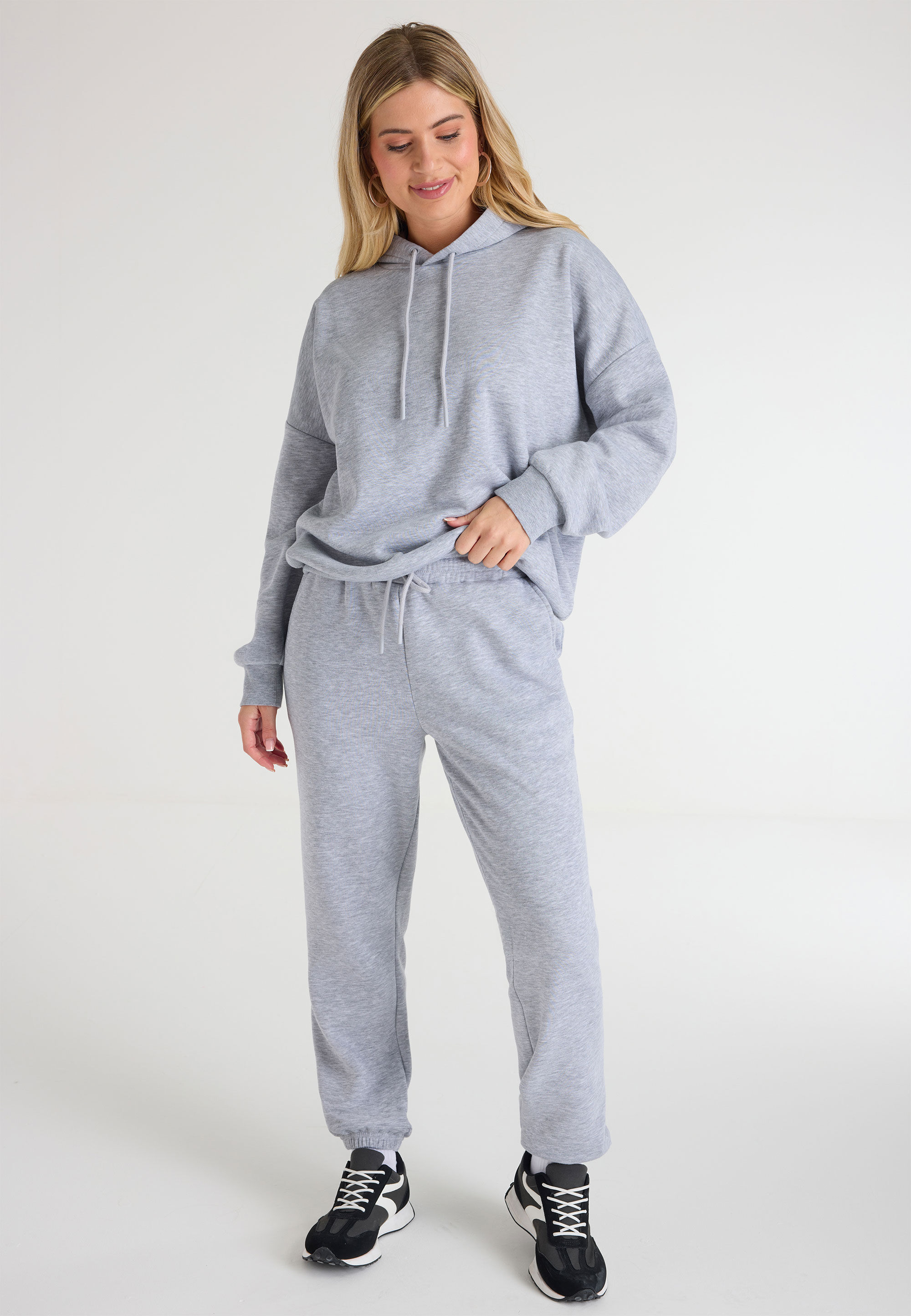 Womens Grey Cuffed Joggers