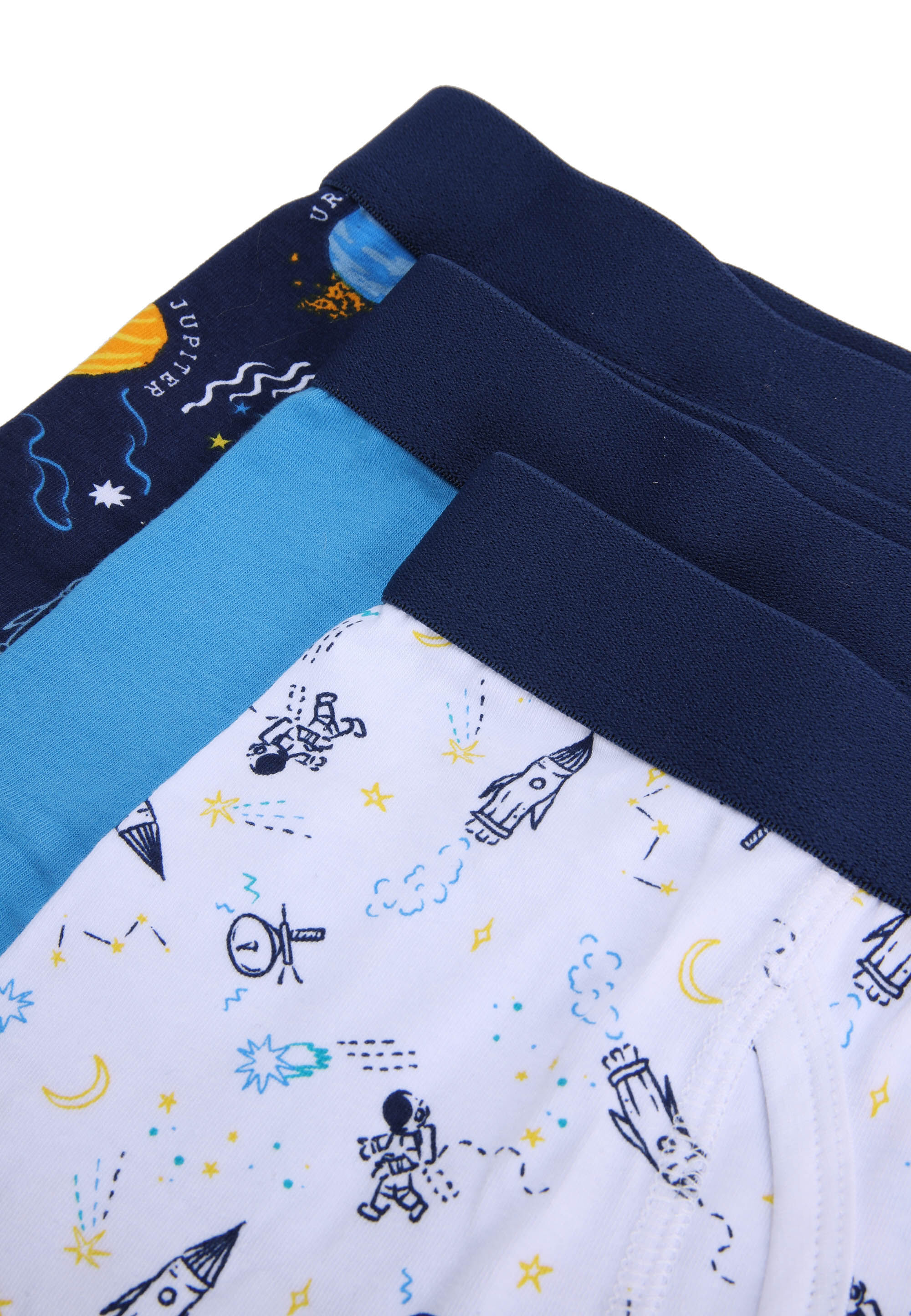 Younger Boys 3pk Blue Space Trunks