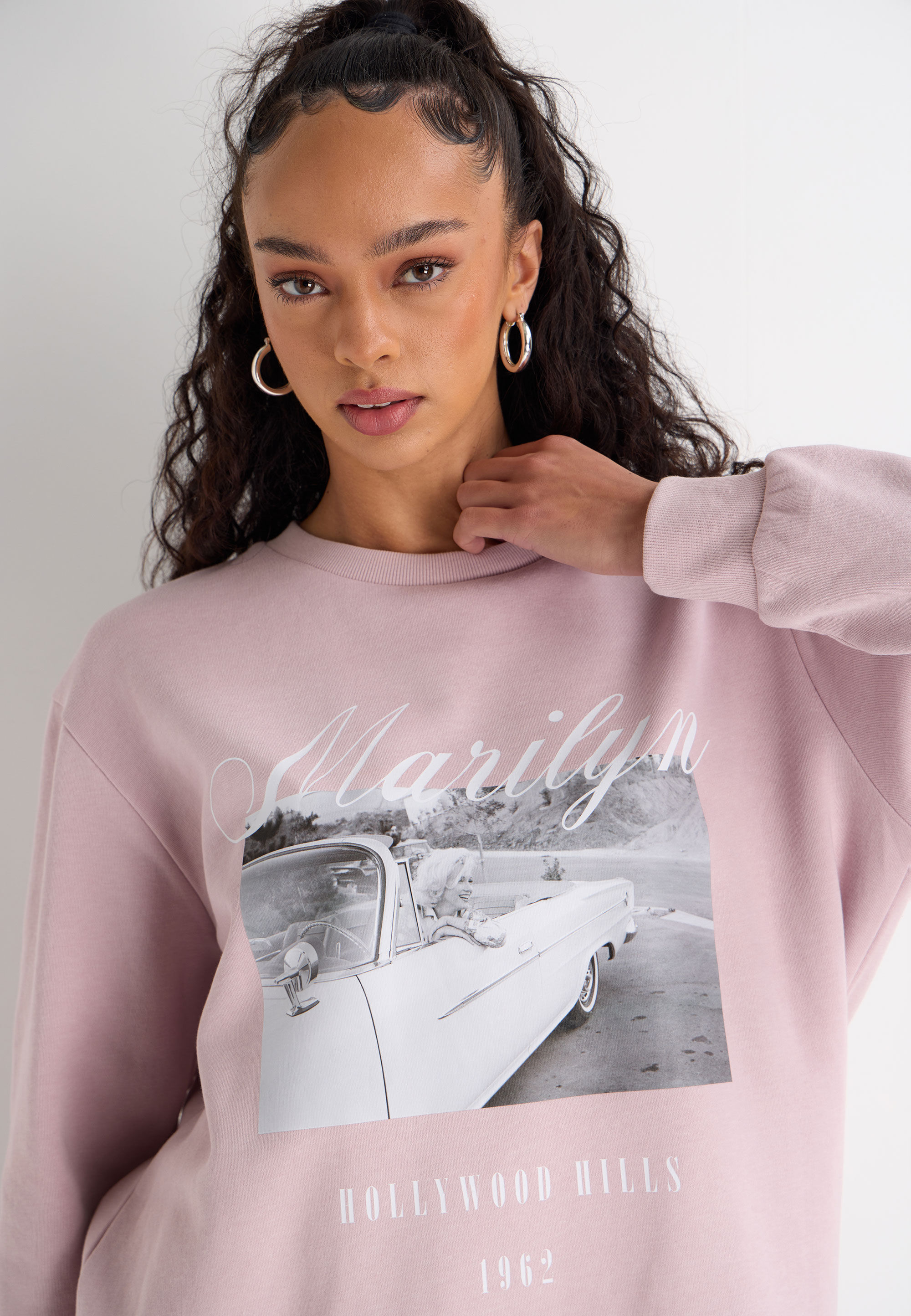 Womens Pink Marilyn Monroe Graphic Sweatshirt
