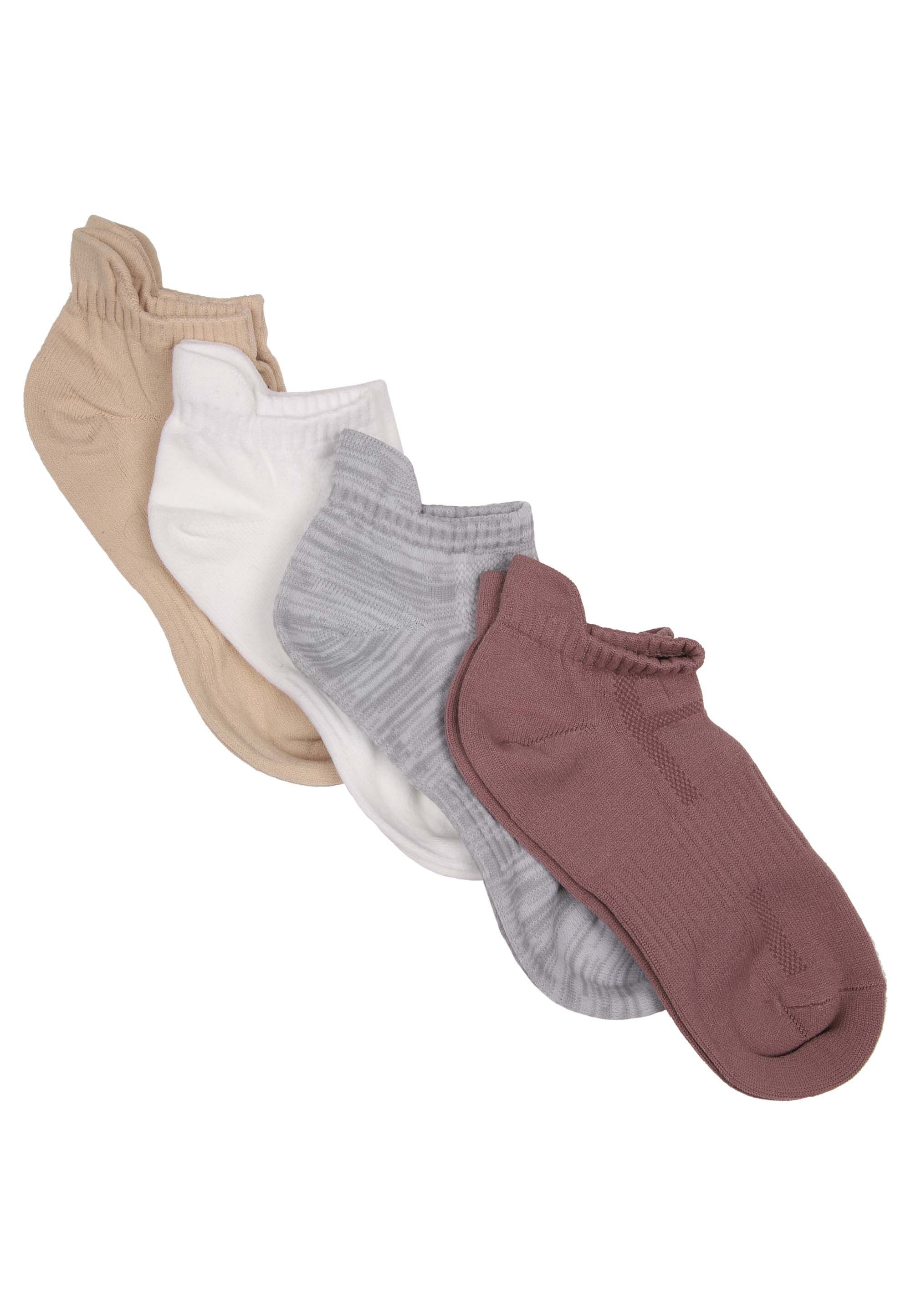 Womens 4pk Natural Microfibre Trainer Socks