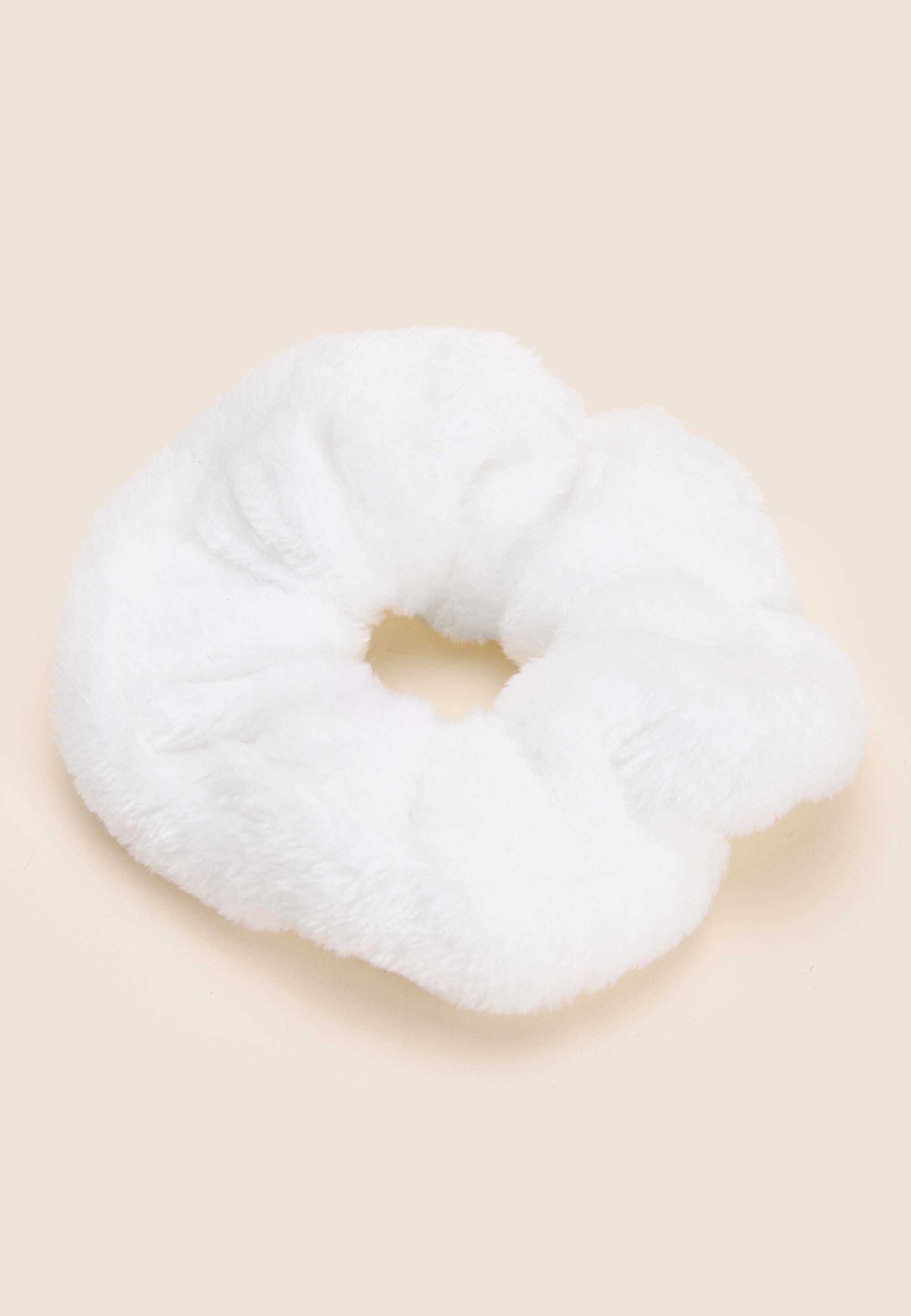 Womens White Towelling Scrunchy