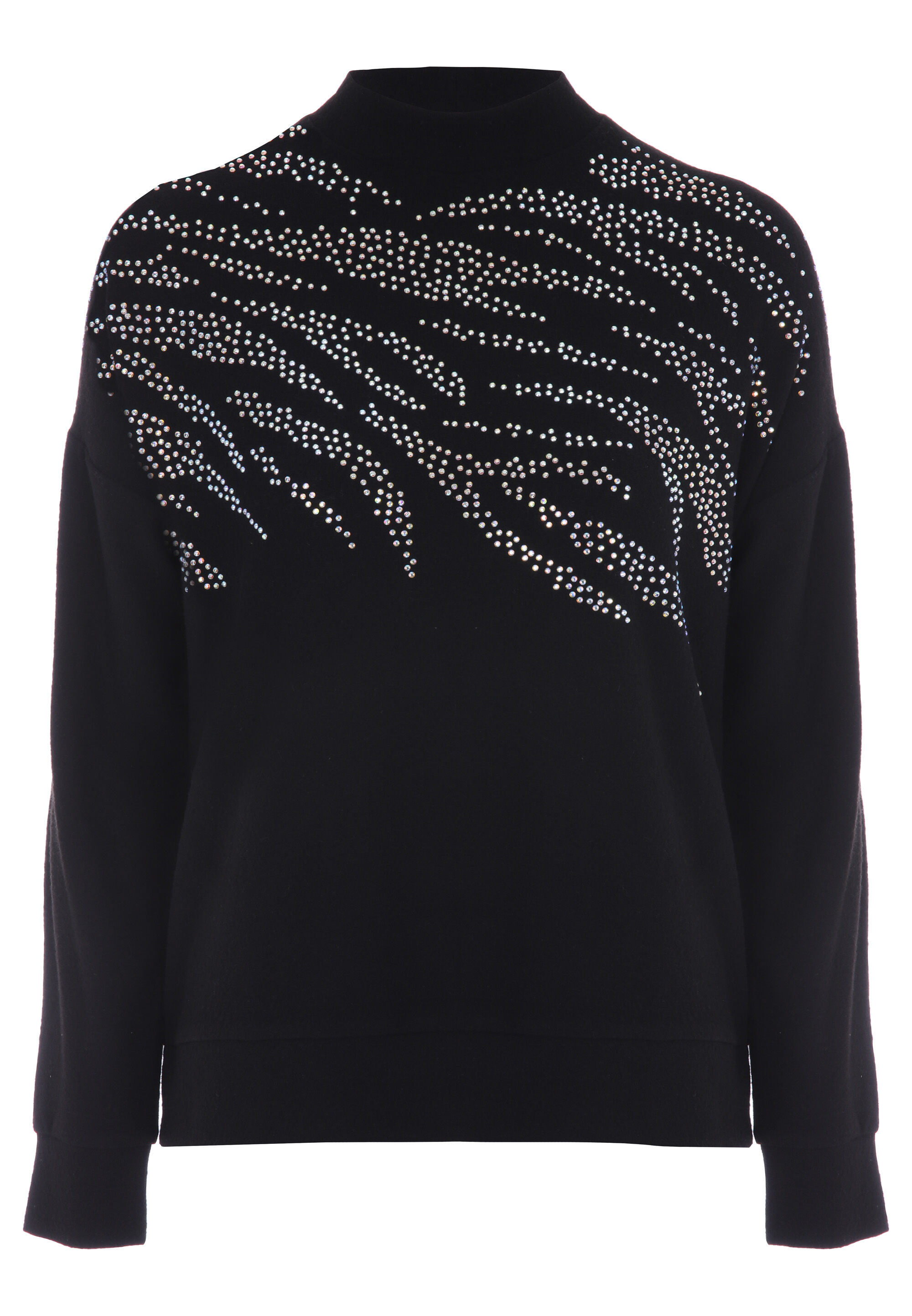Womens Black Diamante Heat seal Cosy Top