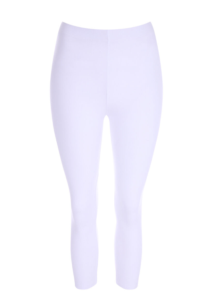 Womens White Cropped Leggings