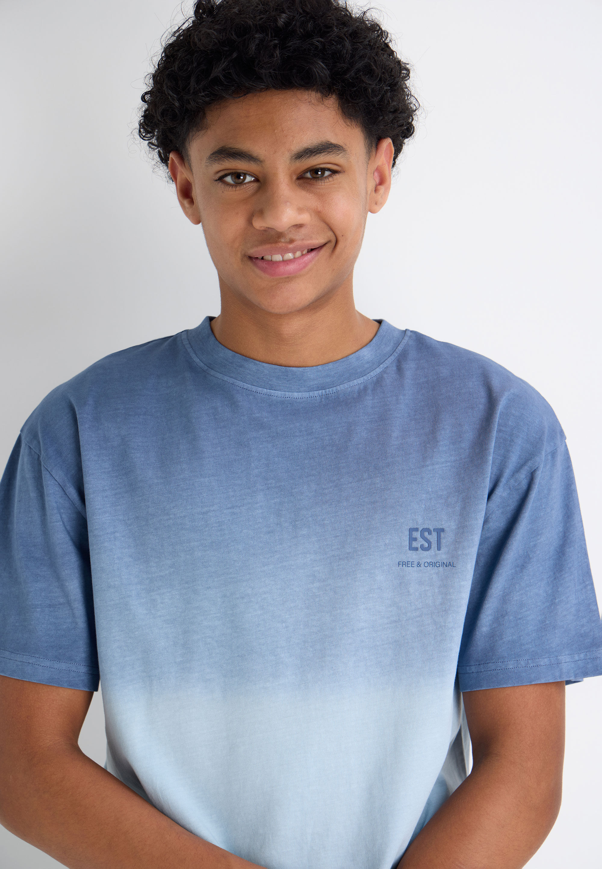 Older Boys Blue Ombre Fashion T-Shirt