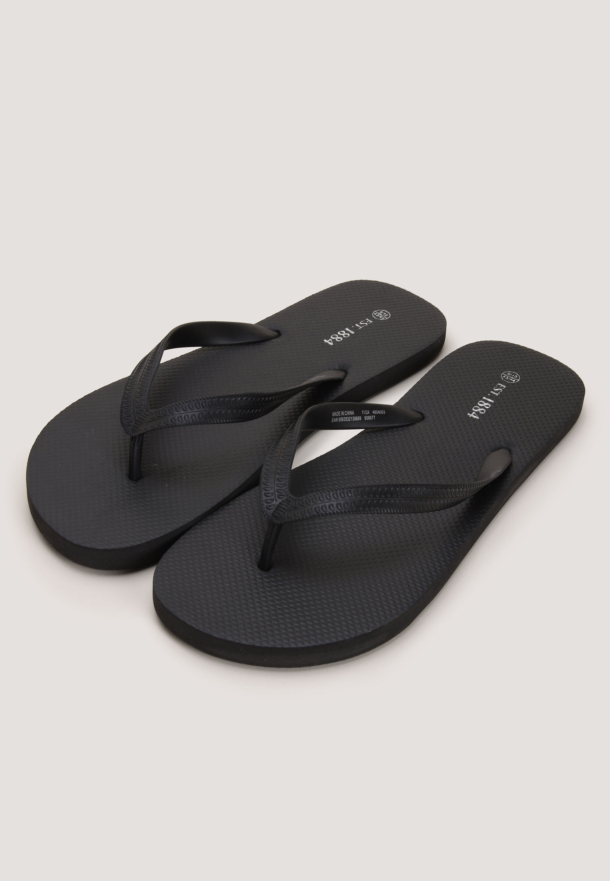 Mens Black Basic Flip Flop Sandals