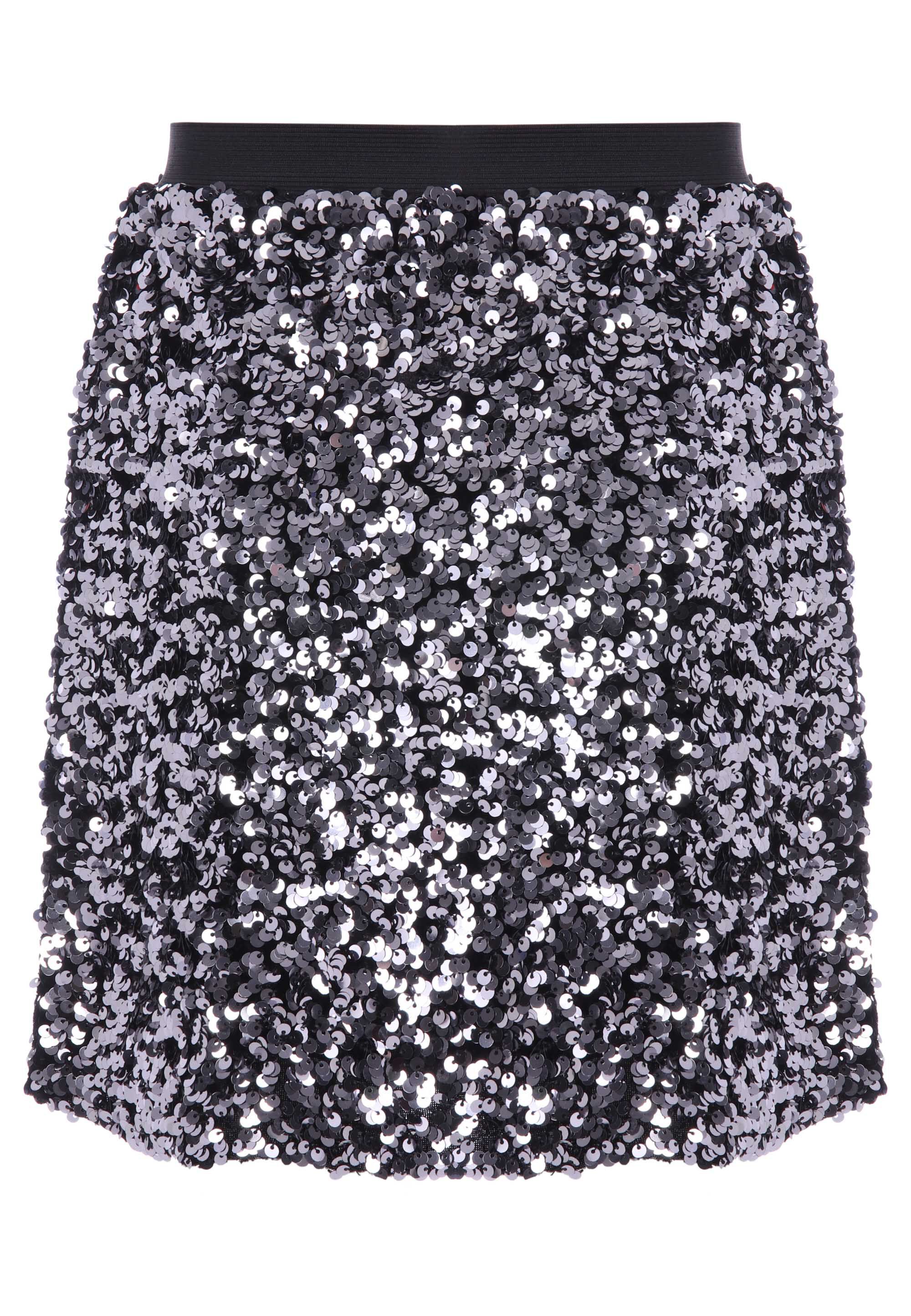 Older Girls Silver Sequin Mini Skirt
