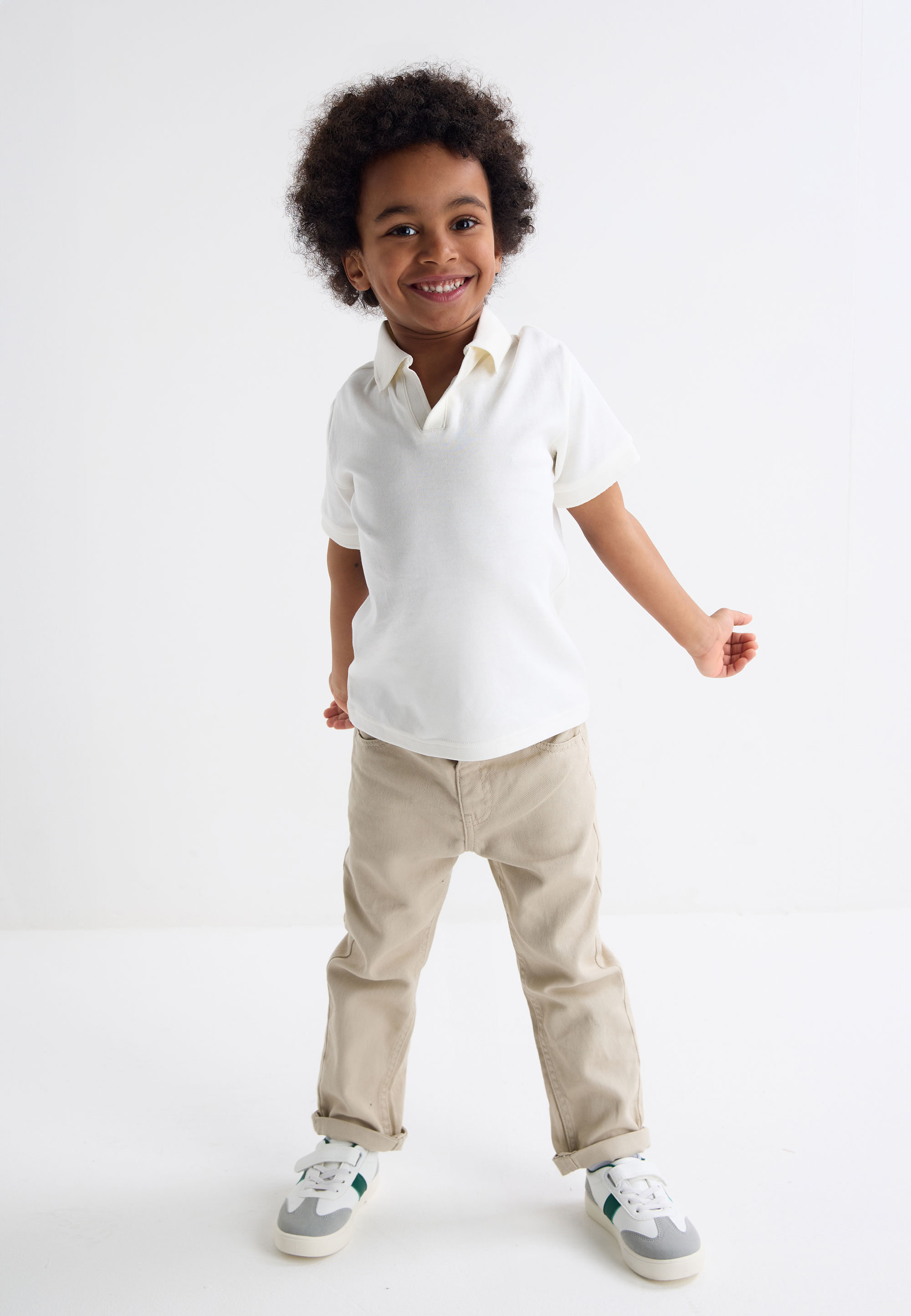 Younger Boys Stone Twill Tapered Trousers