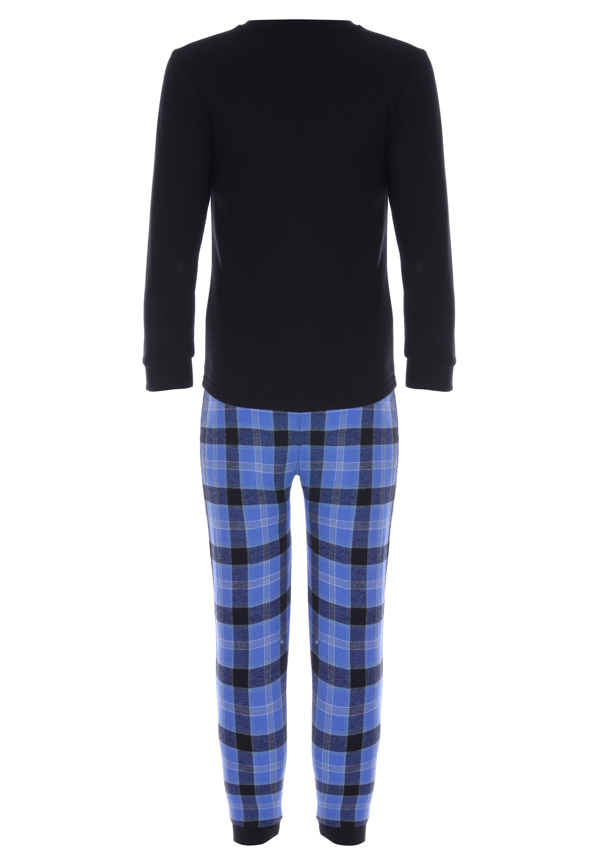 Older Boys Black & Blue Check Gaming Pyjamas Set