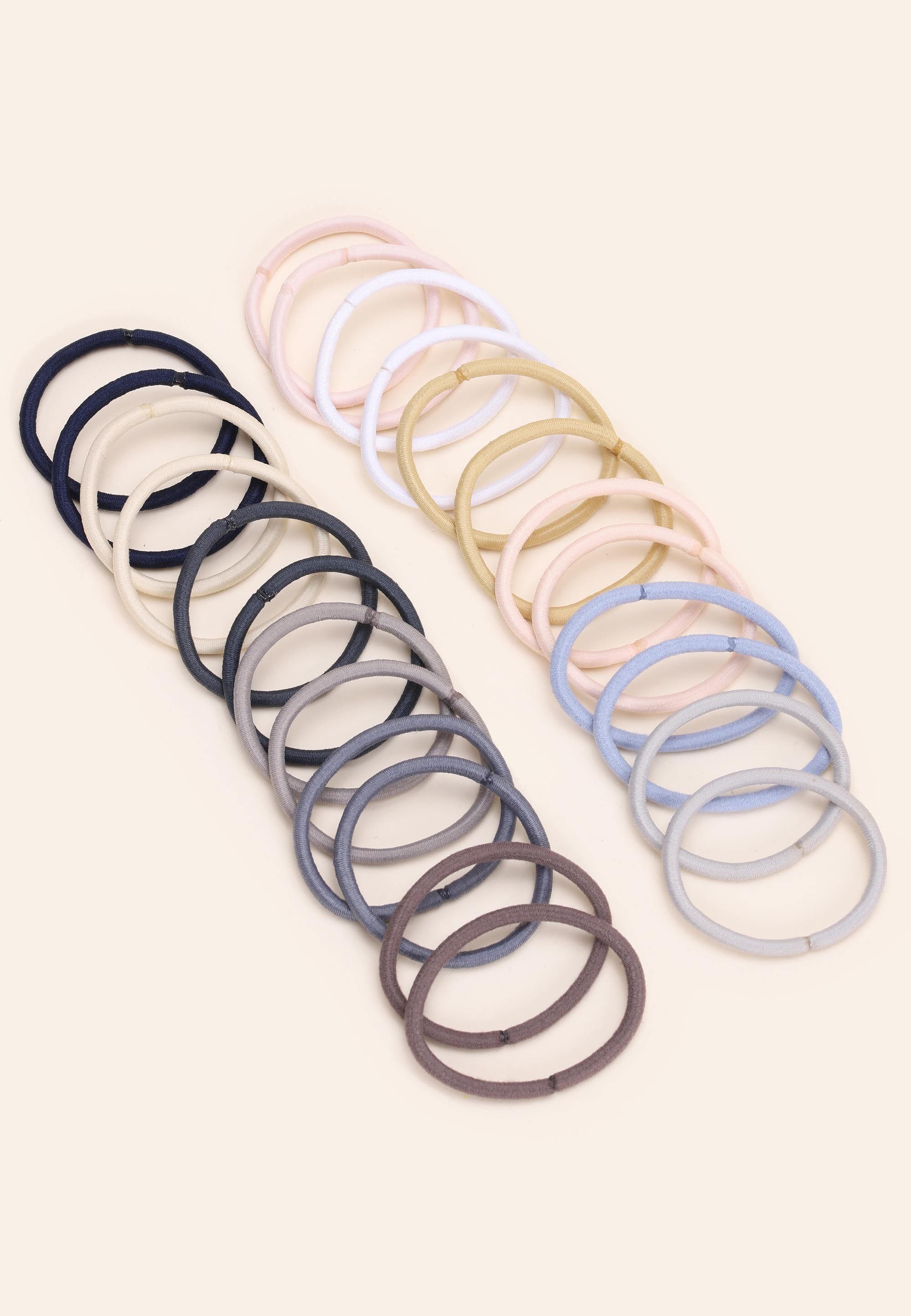 Womens 24pk Assorted Blue Elastic Hair Ties