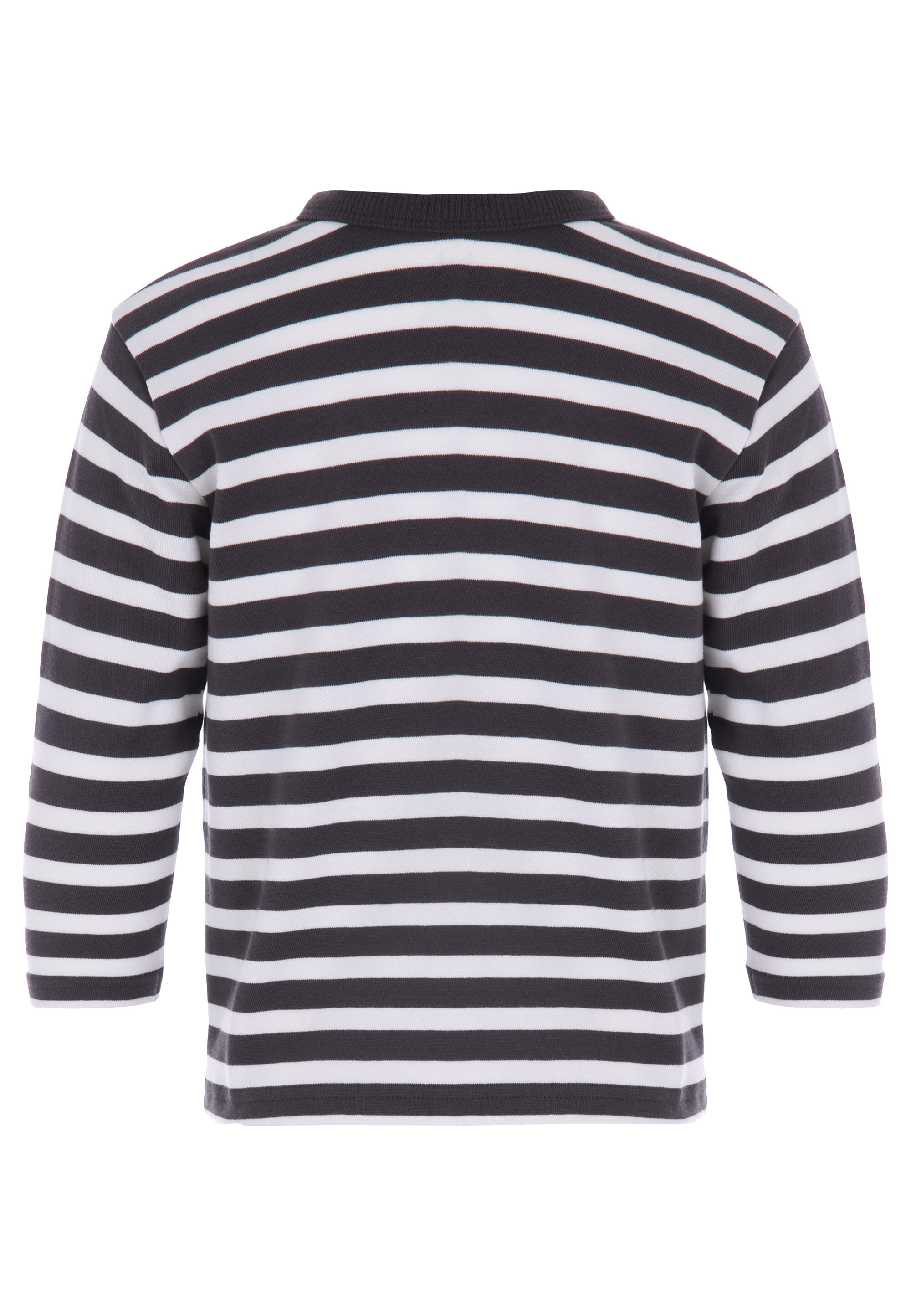 Younger Boys Grey Stripe Long Sleeve T-Shirt