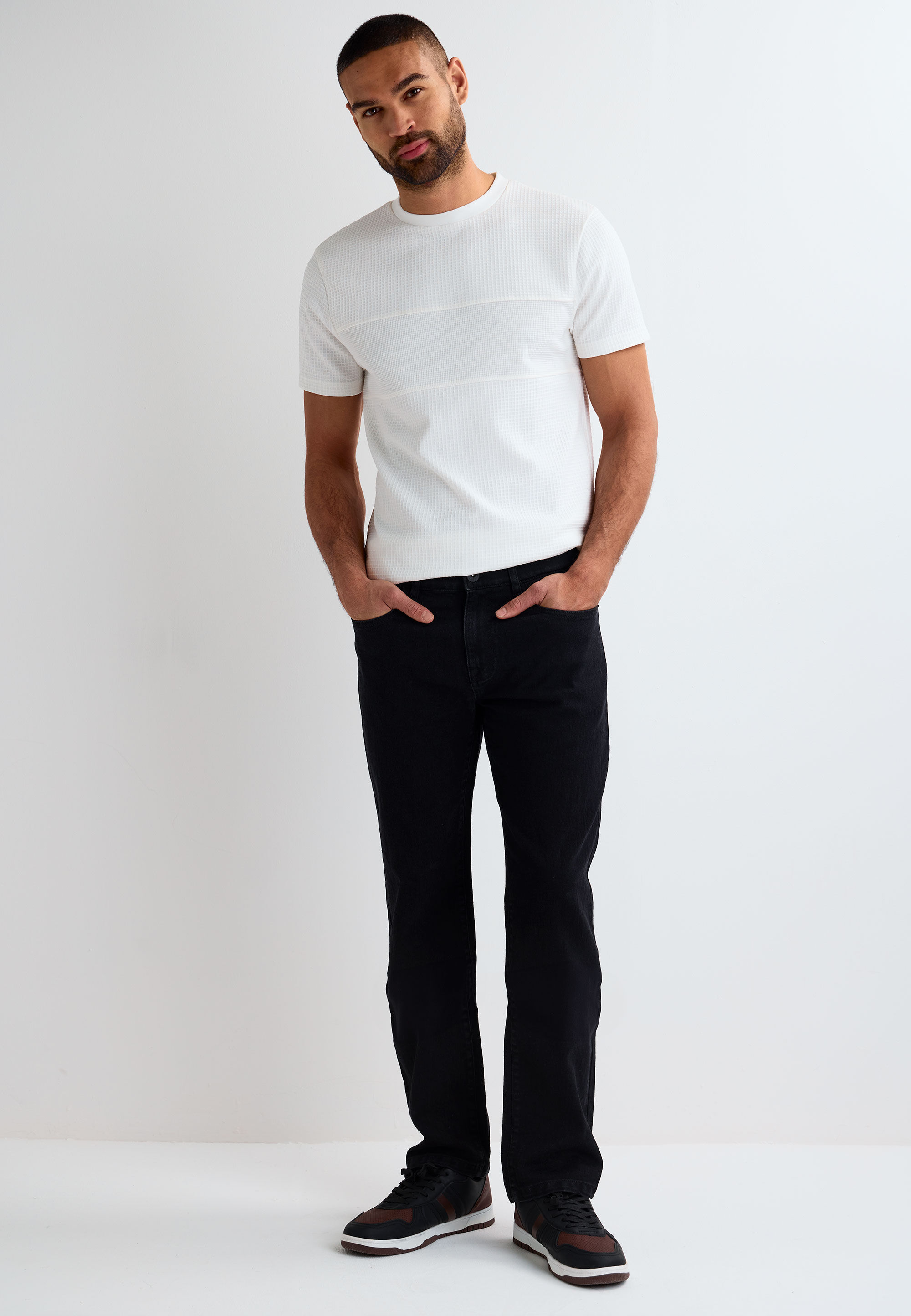 Mens Black Straight Leg Jeans