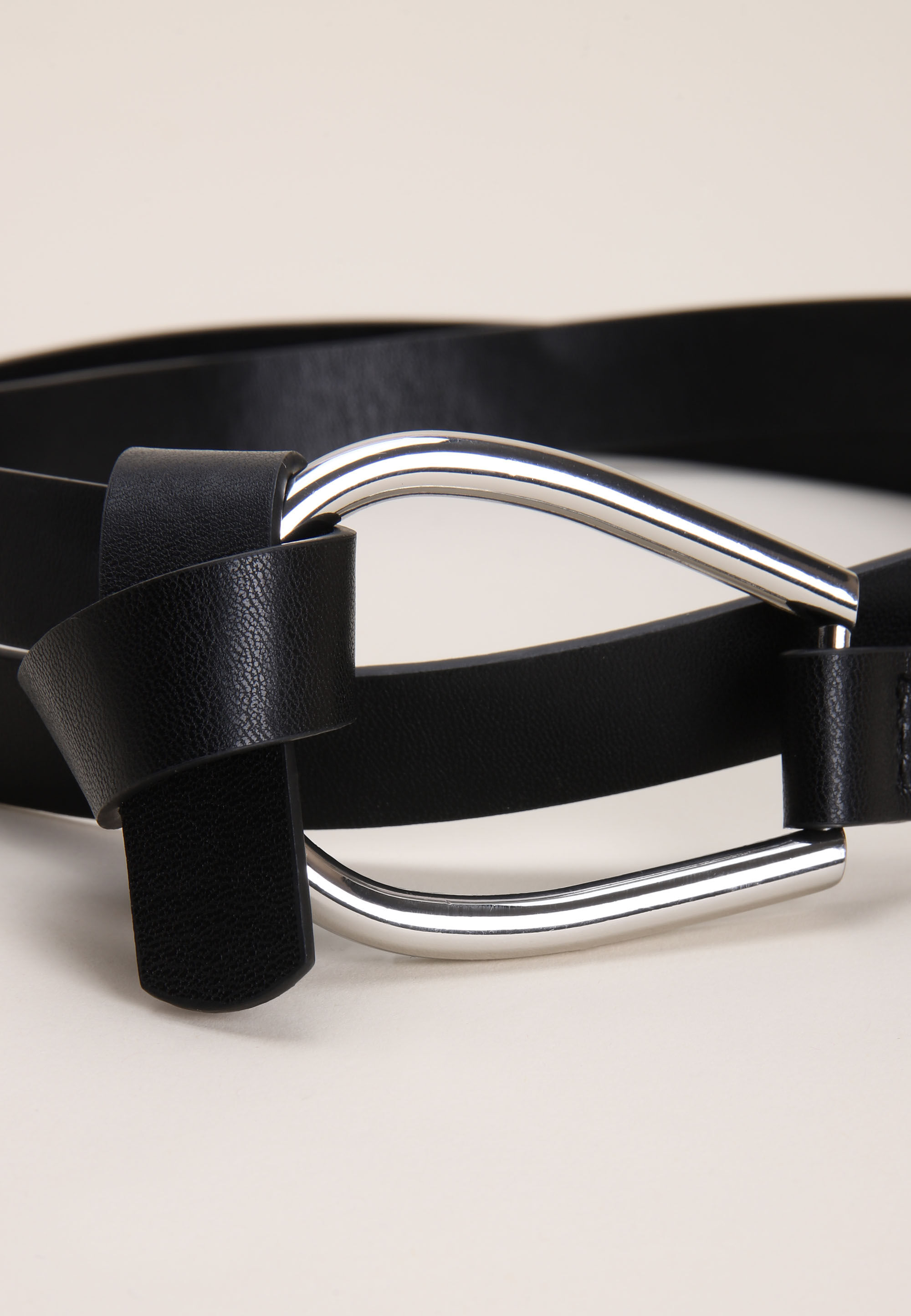 Womens Black Western Loop Belt