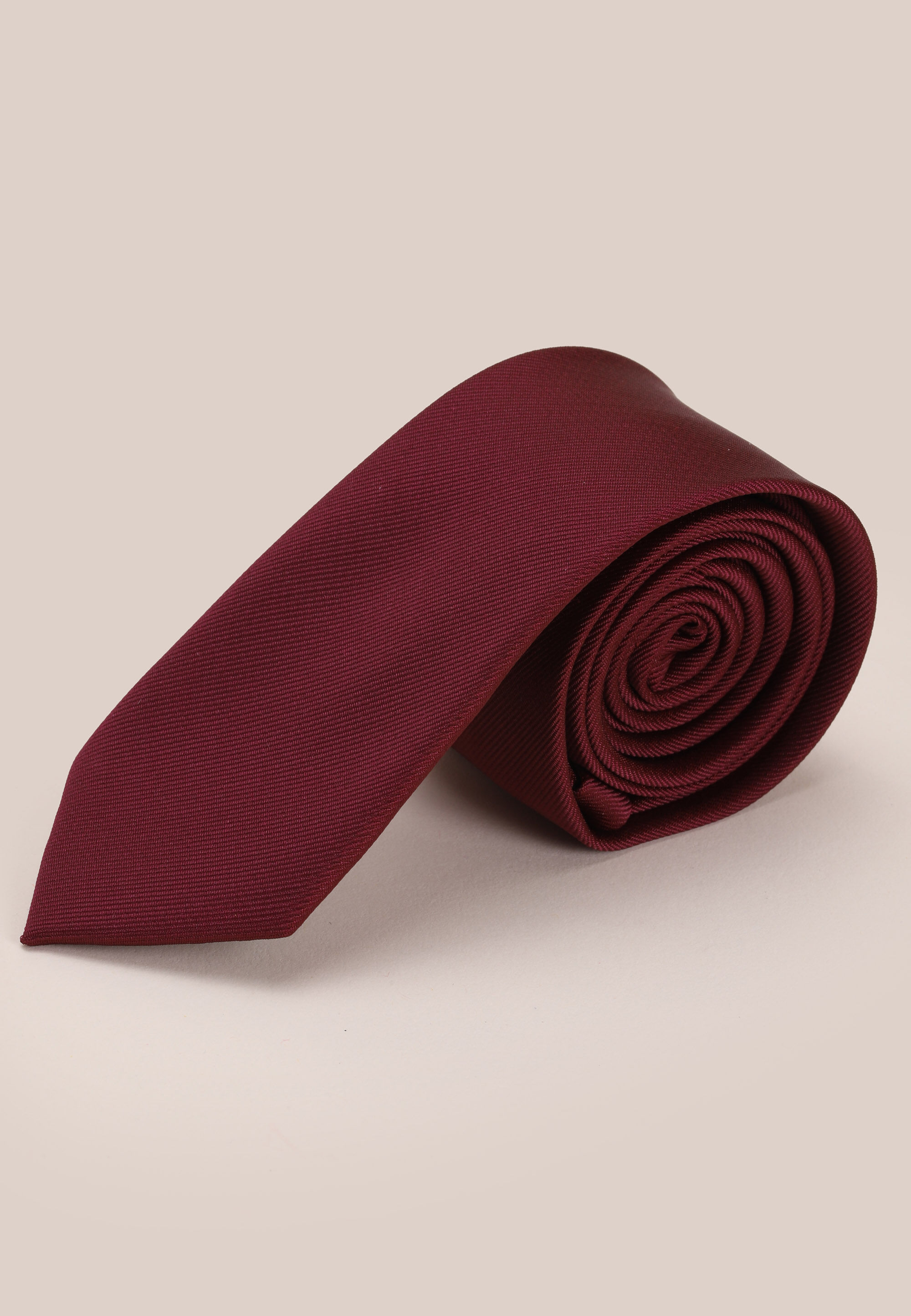Mens Burgundy Plain Tie