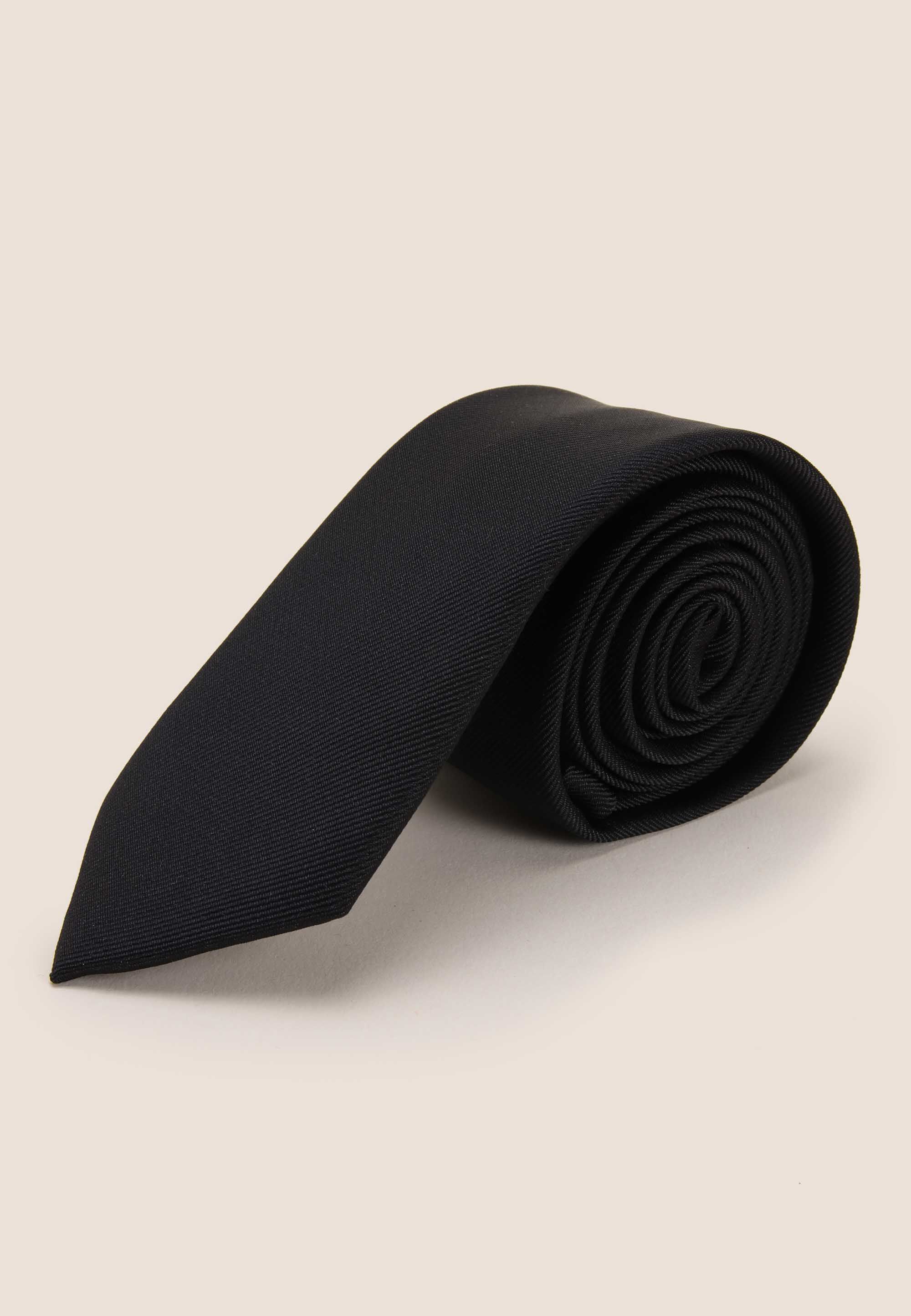 Mens Black Plain Tie