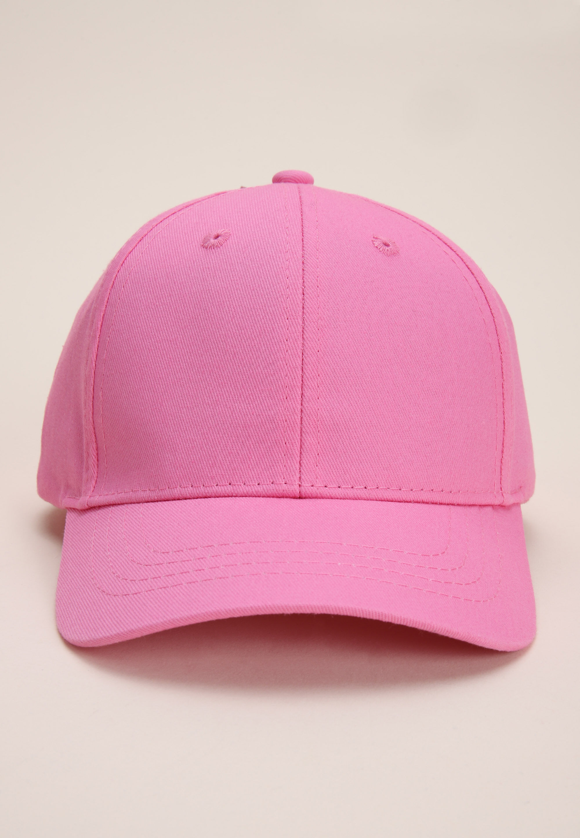 Younger Girls Pink Plain Baseball Cap