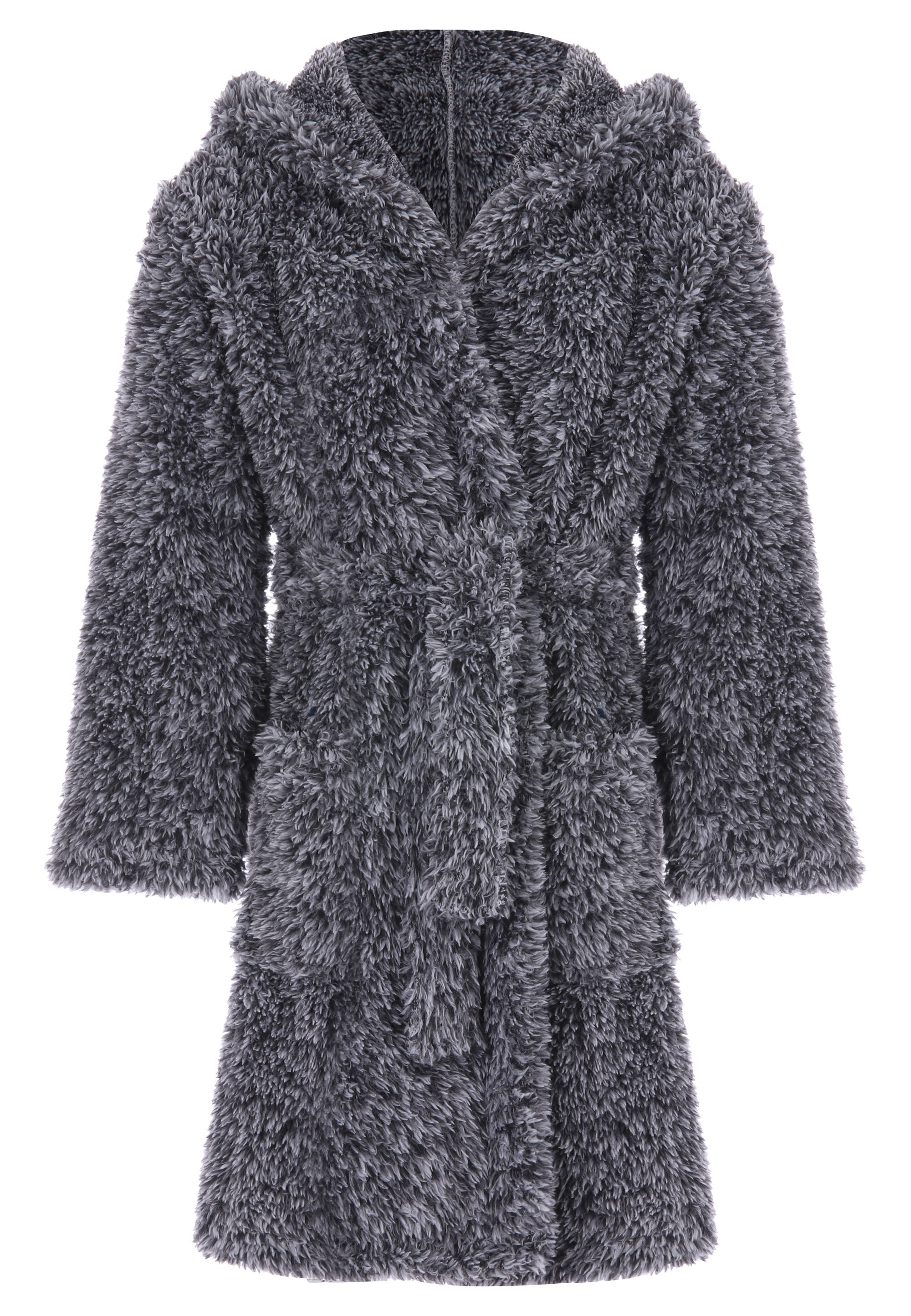 Boys Grey Sherpa Dressing Gown