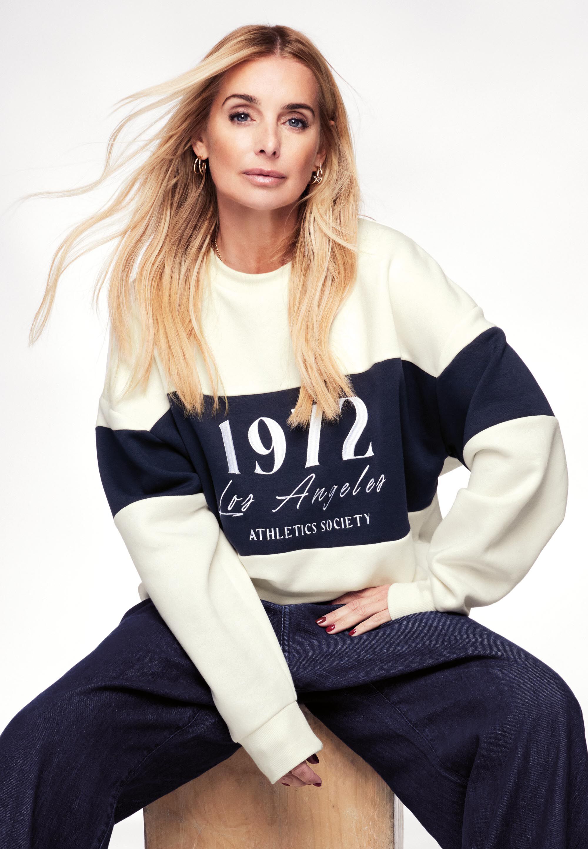 Womens White & Navy Athletics 1972 Sweatshirt