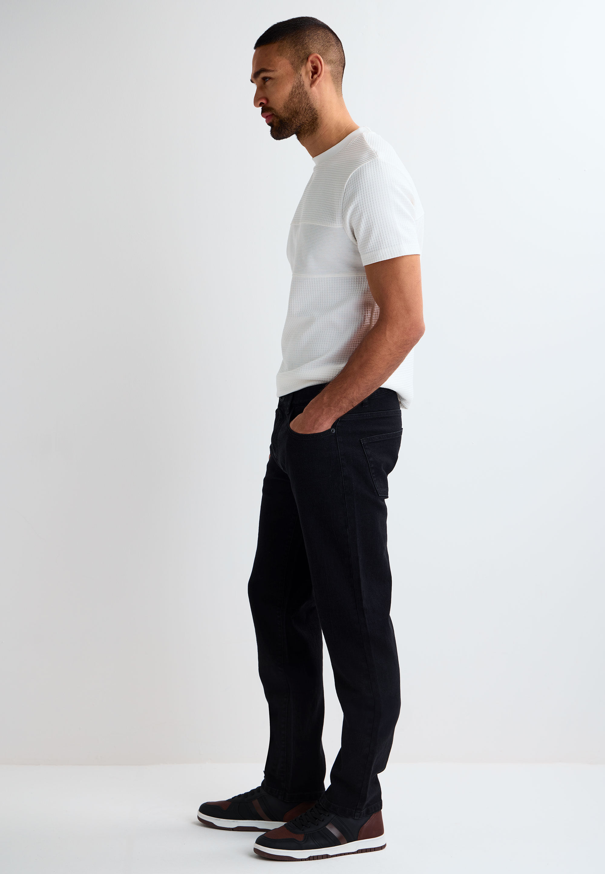 Mens Black Straight Leg Jeans