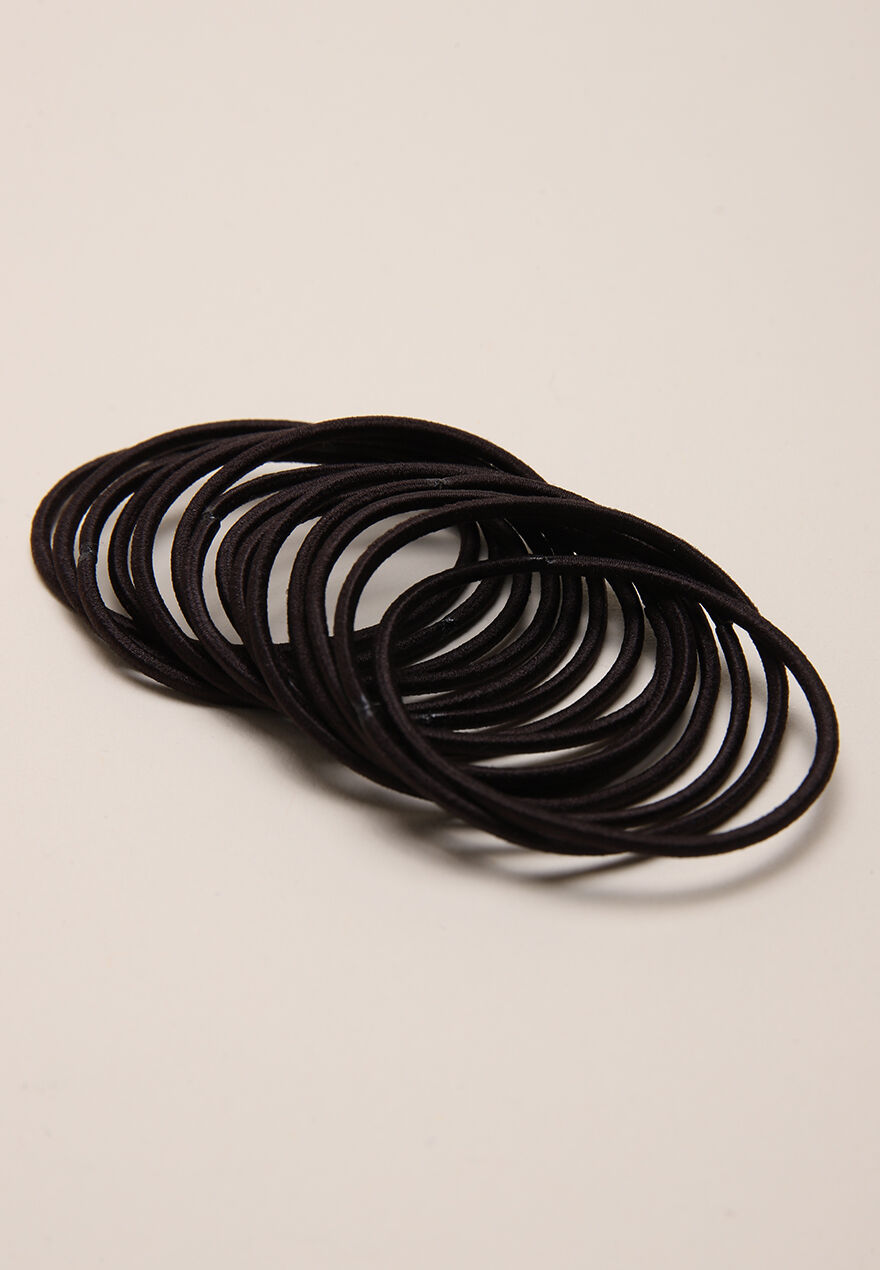 Womens 30pk Brown Skinny Hair Elastics