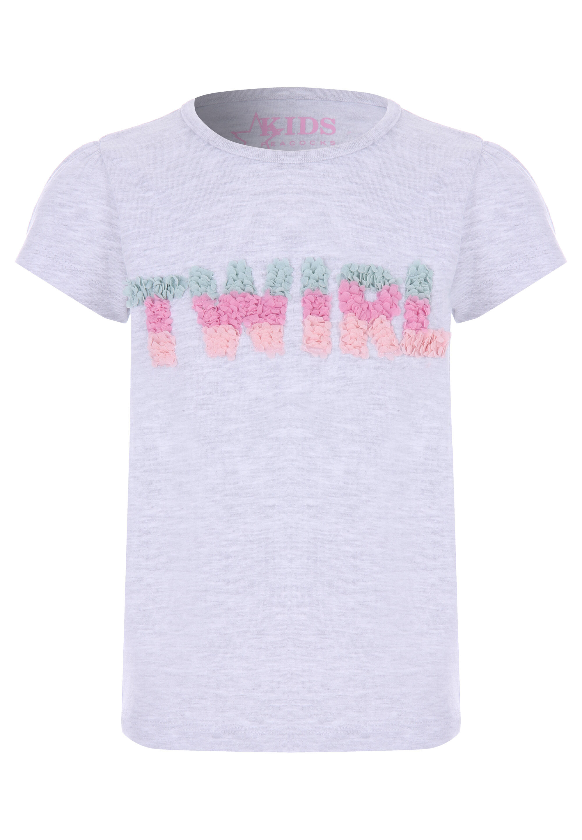 Younger Girls Grey Applique Twirl T-shirt
