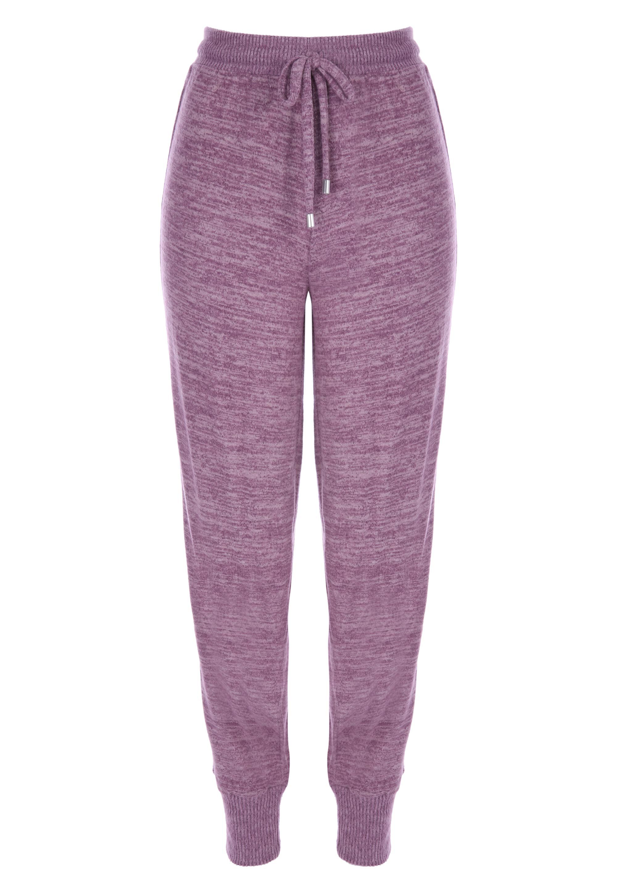 Womens Purple Marl Pyjama Bottoms