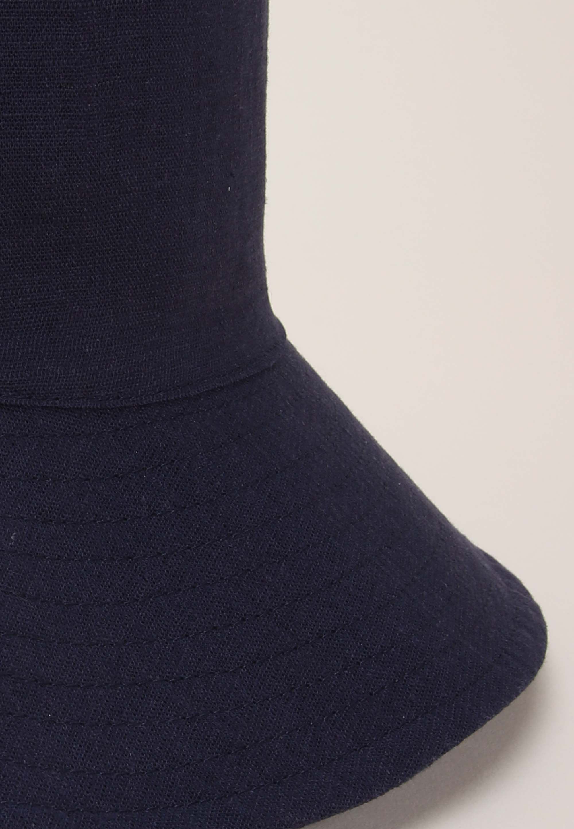Mens Navy Linen Blend Bucket Hat