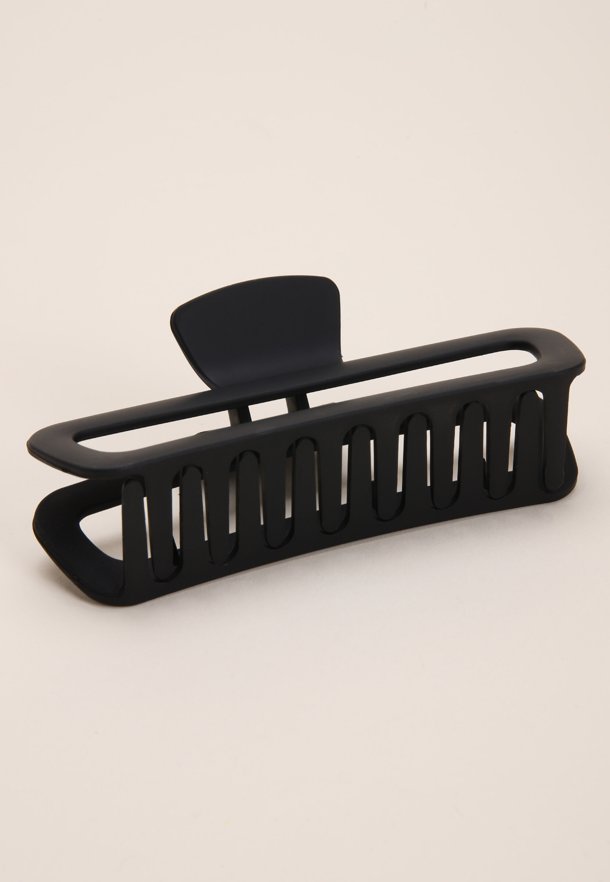 Womens Black Matte Rectangle Claw Hair Clip