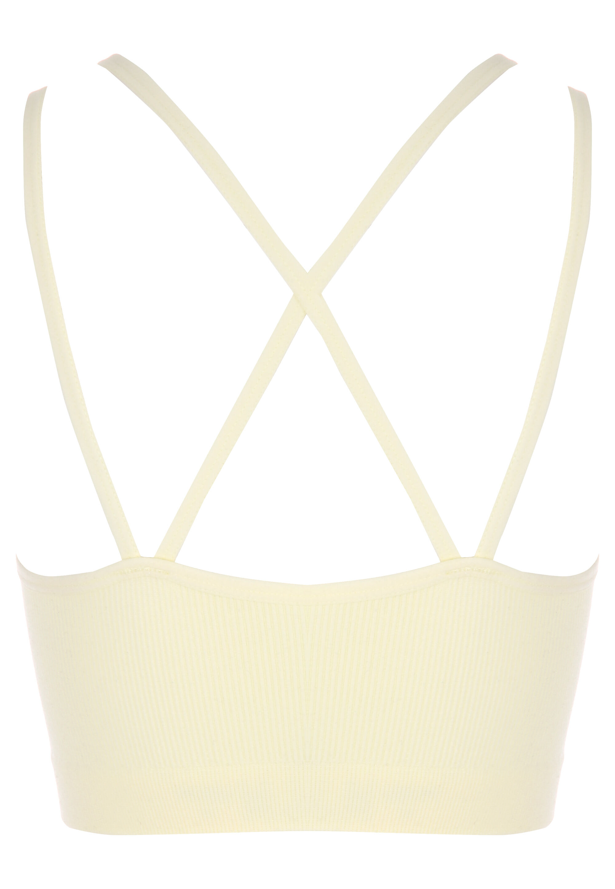 Older Girls Lemon Strappy Seam Free Crop Top
