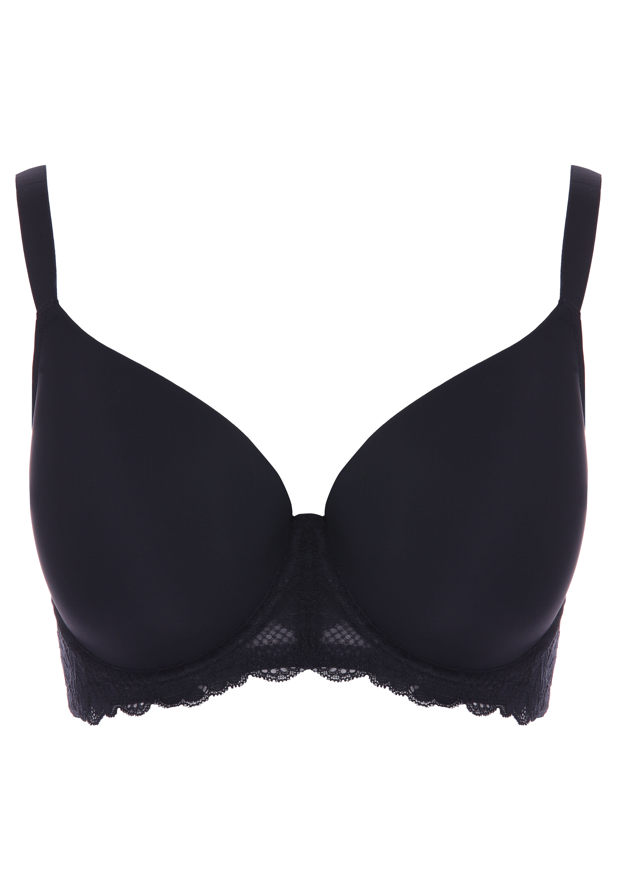 Dorina Womens Black DD+ Lace Trim T-Shirt Bra