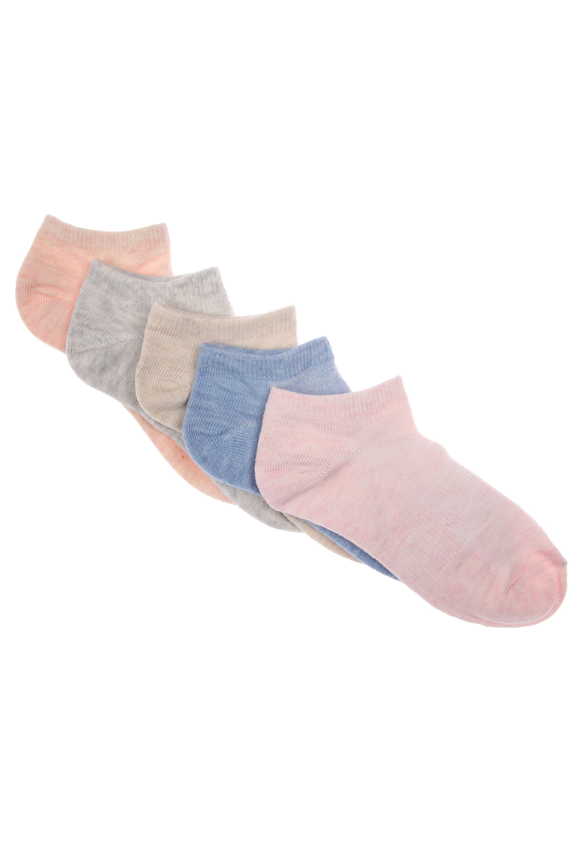 Girls 5pk Pink & Blue No Show Trainer Socks