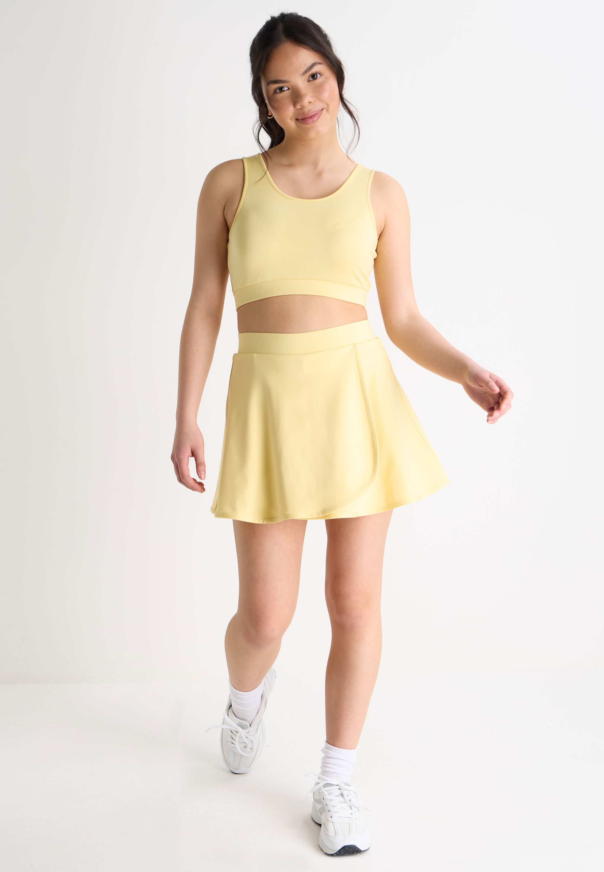 Older Girls Yellow Plain Active Skort