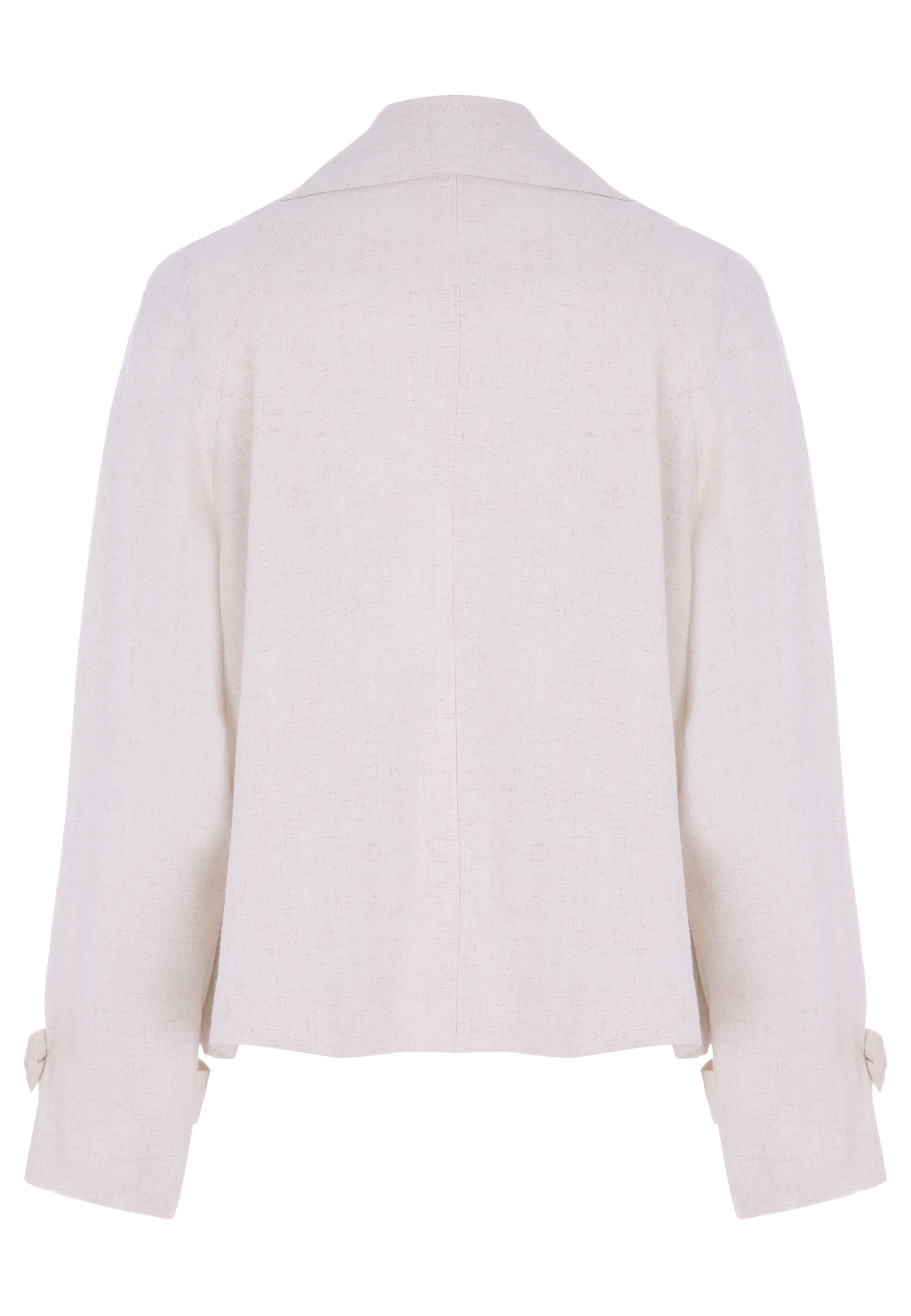 Womens Natural Linen Blend Trench Jacket