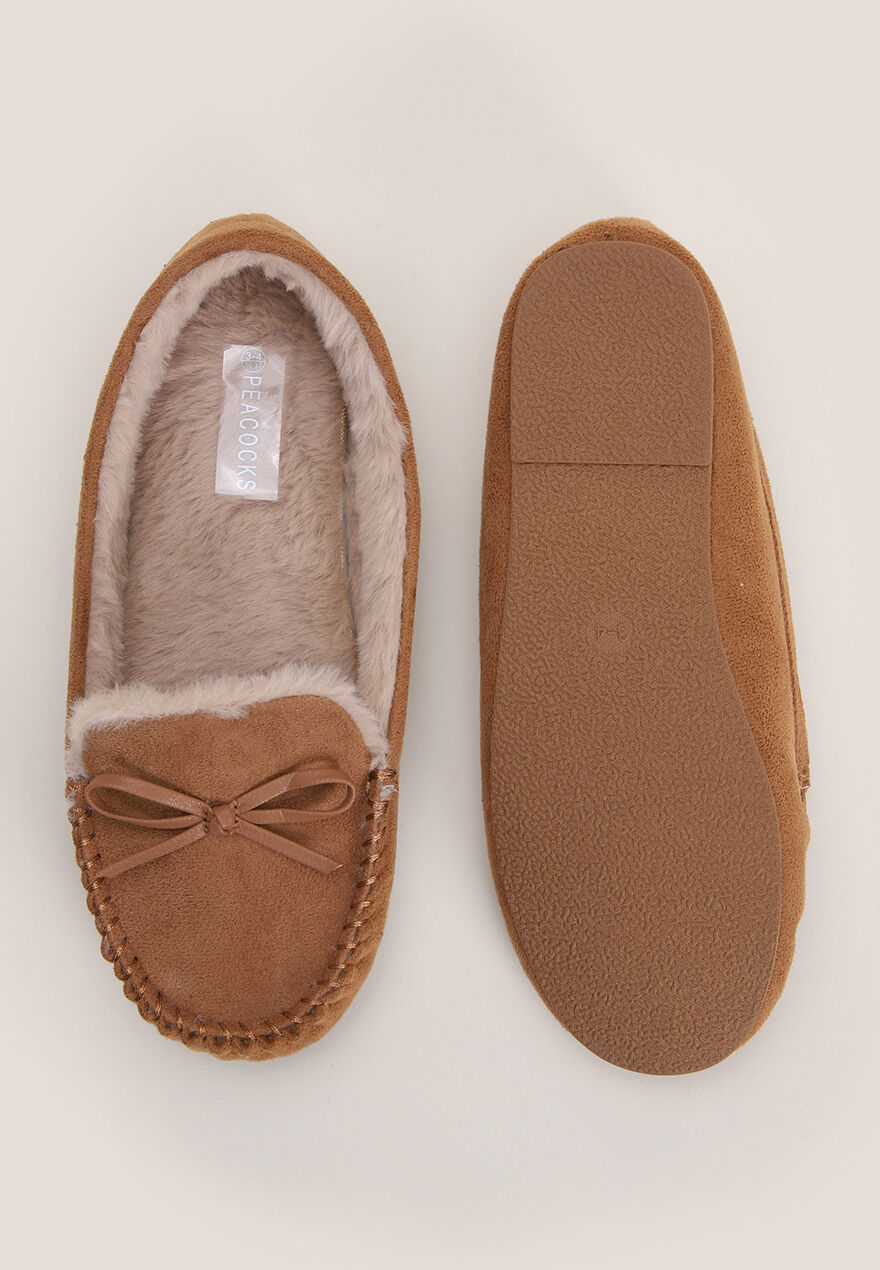 Womens Tan Loafer Slippers