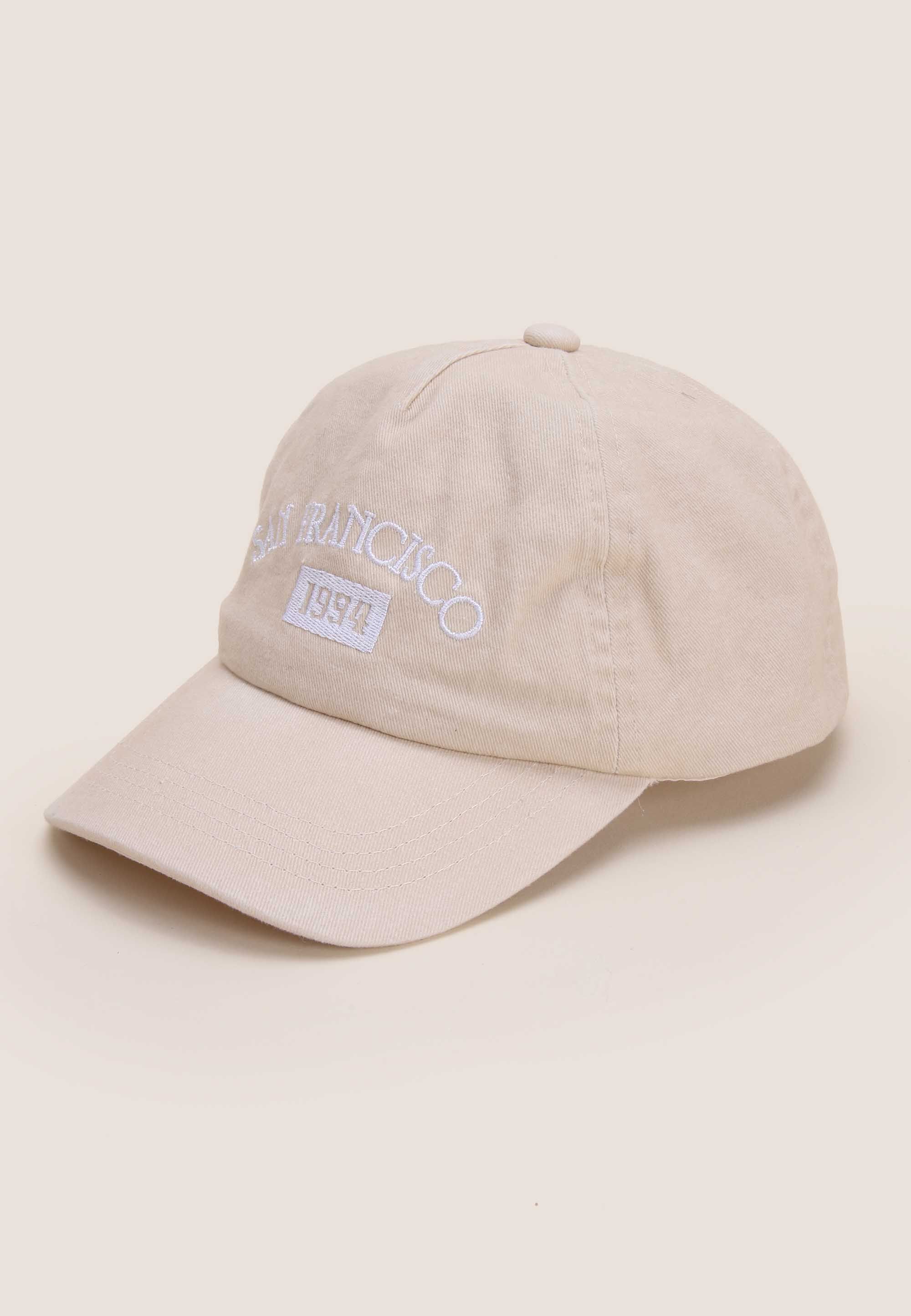 Older Girls Cream Cotton San Francisco Baseball Hat