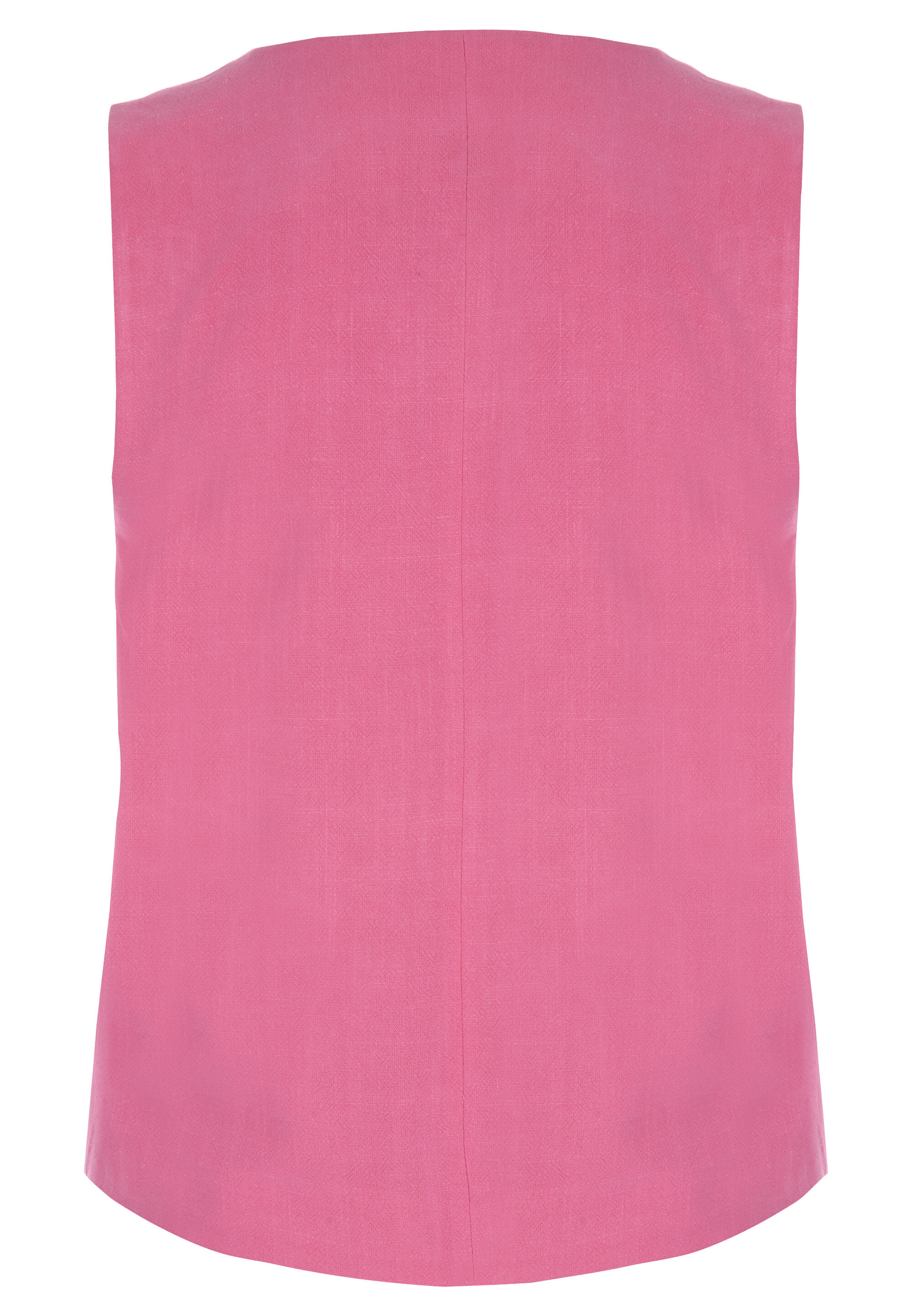 Womens Hot Pink Plain Linen Waistcoat
