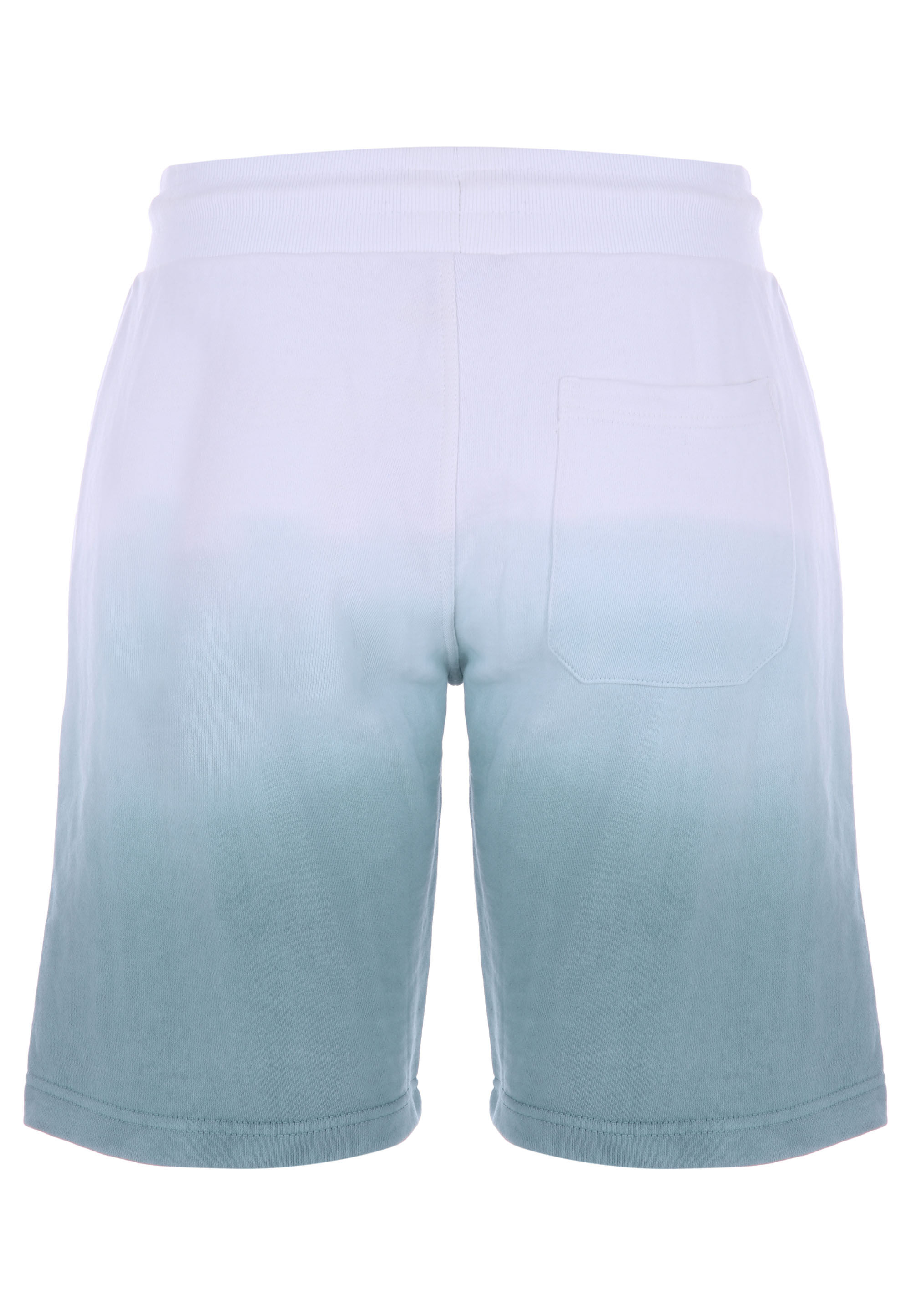 Mens Teal & White Dip-Dye Drawstring Shorts