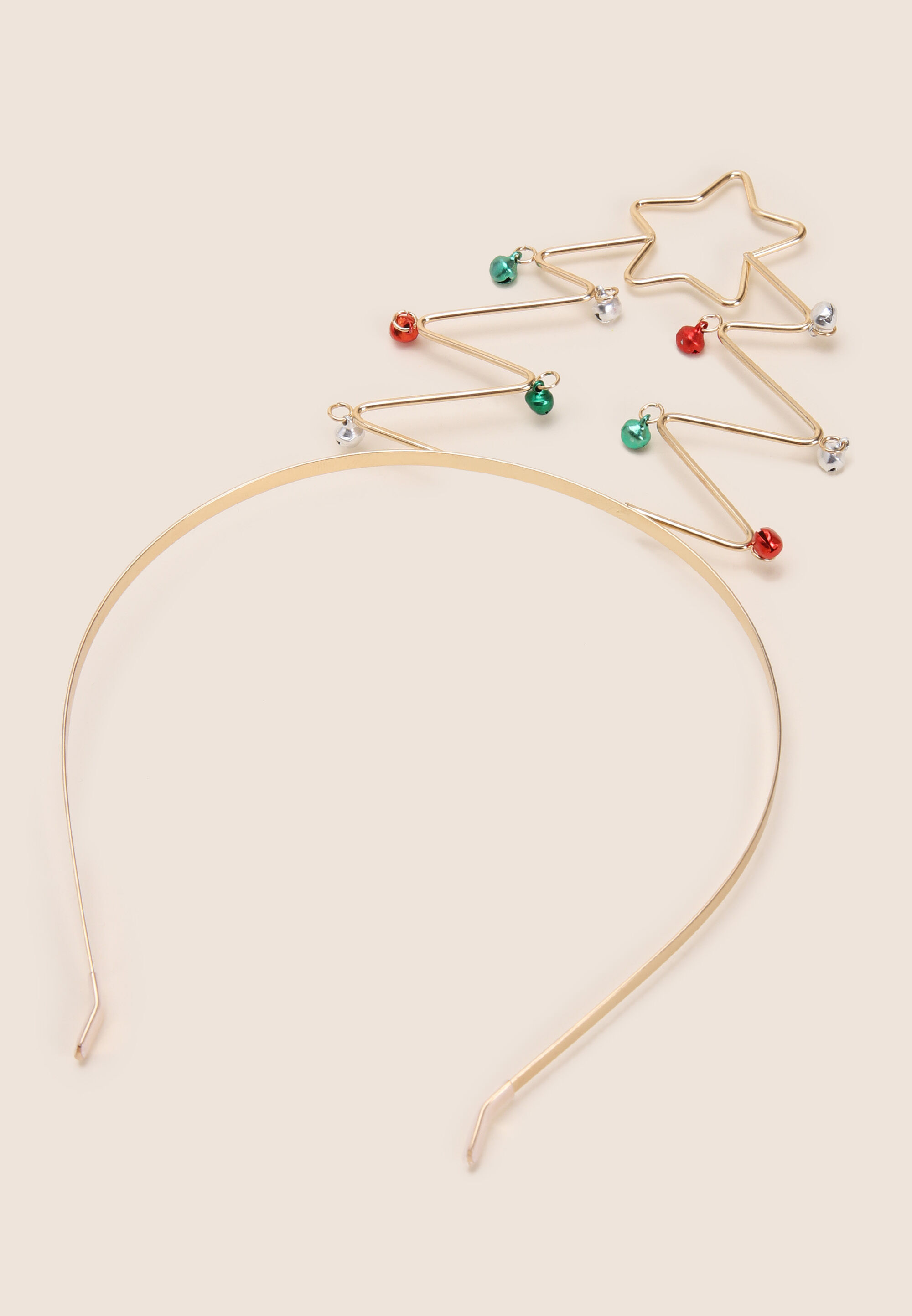 Womens Gold Metal Christmas Tree Headband