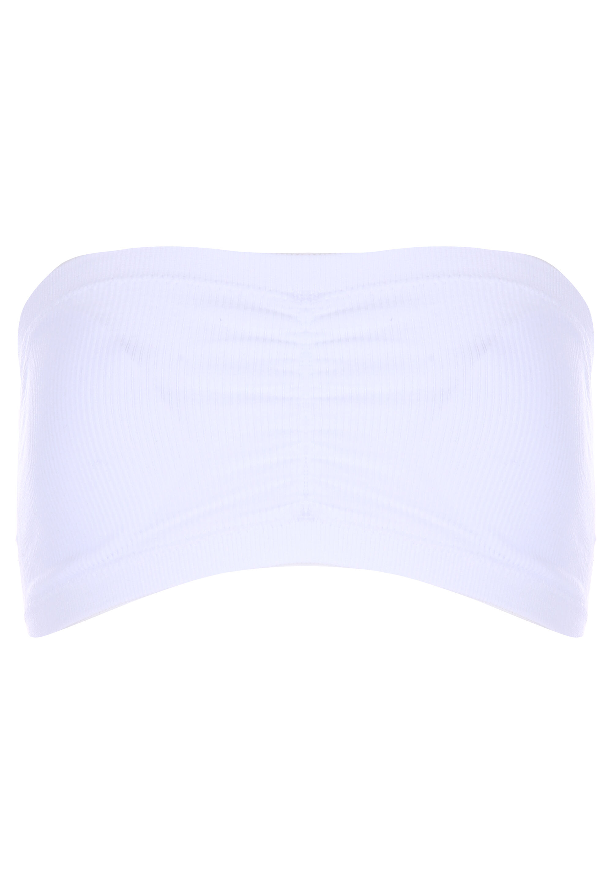 Older Girls White Rib Seam Free Bandeau Crop Top