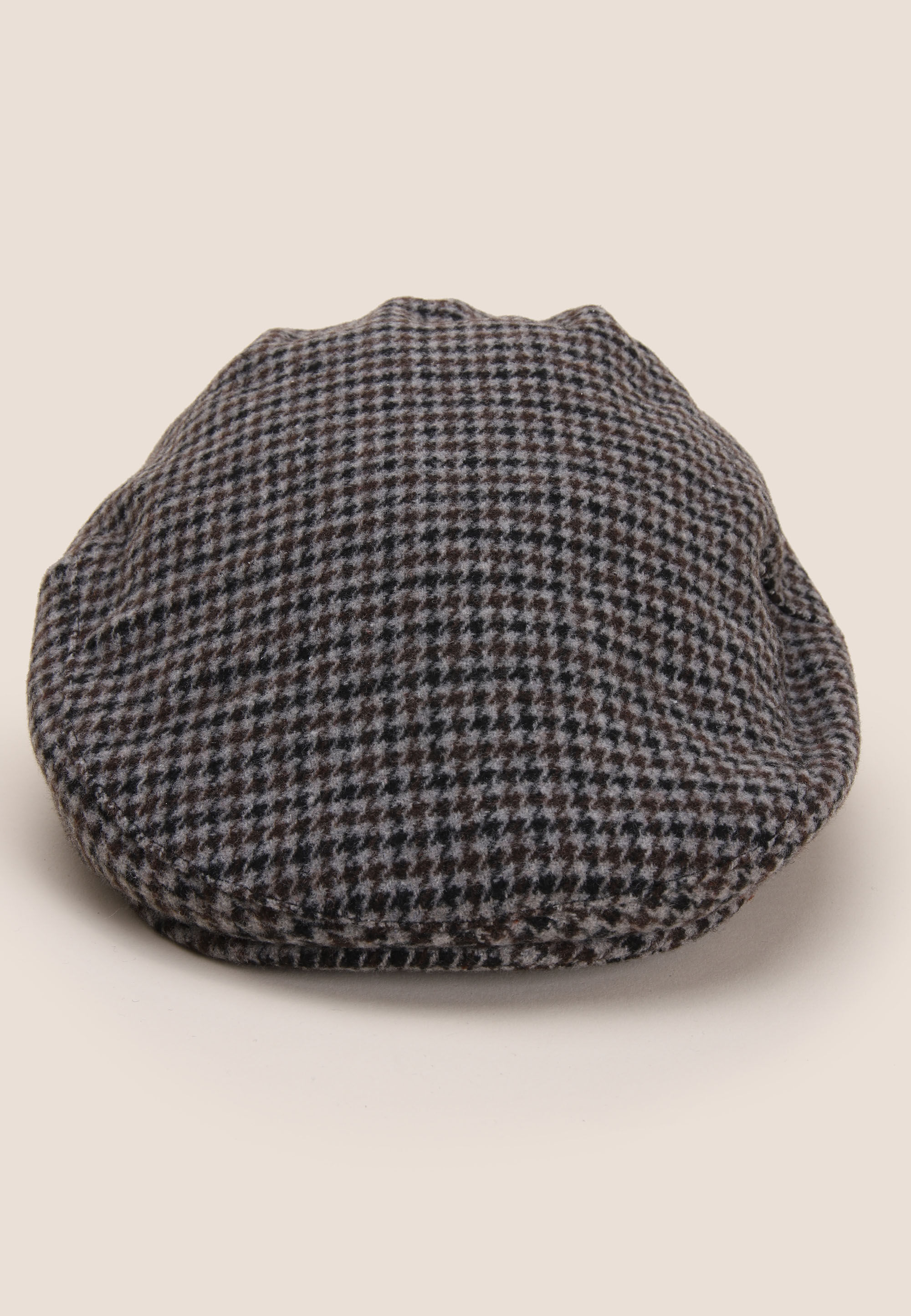 Mens Grey Check Flat Cap