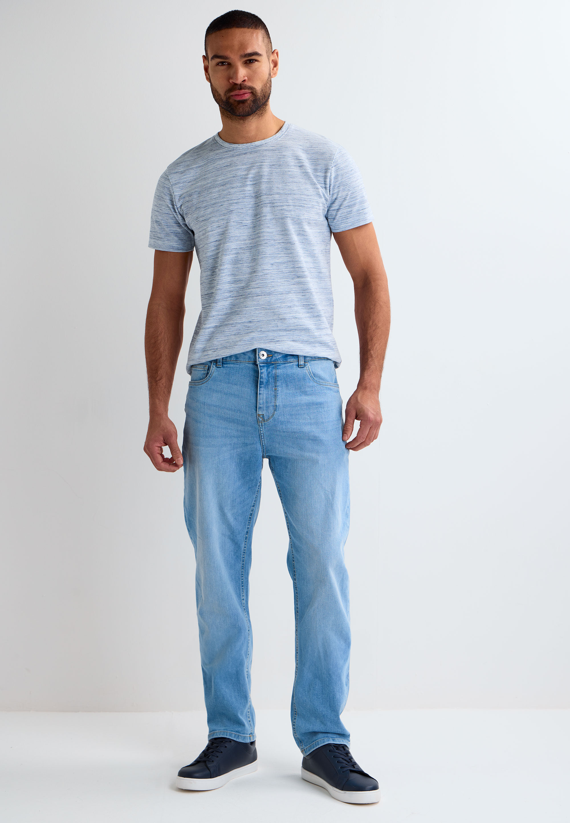 Mens Light Blue Ollie Straight Leg Jeans
