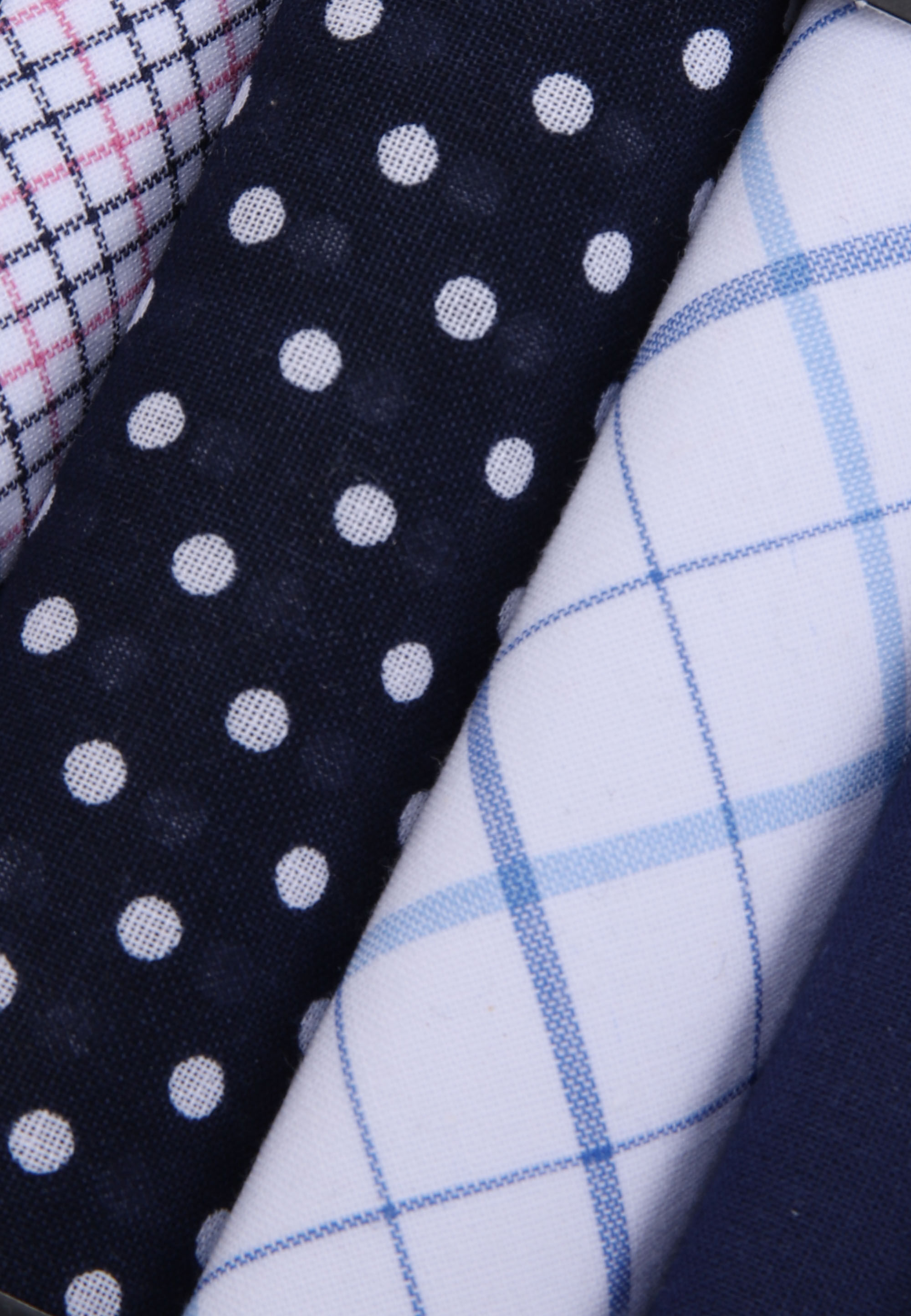 Mens 4pk Dark Blue Check Cotton Handkerchiefs